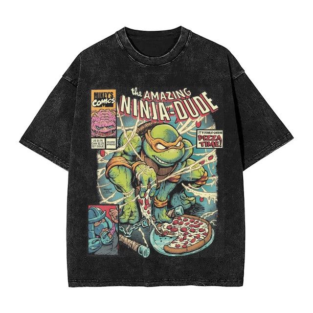Japanese Brand × Vintage Washed T-shirt The Amazing Ninja Teenage Turtle Dude Size US S / EU 44-46 / 1 - 4 Thumbnail