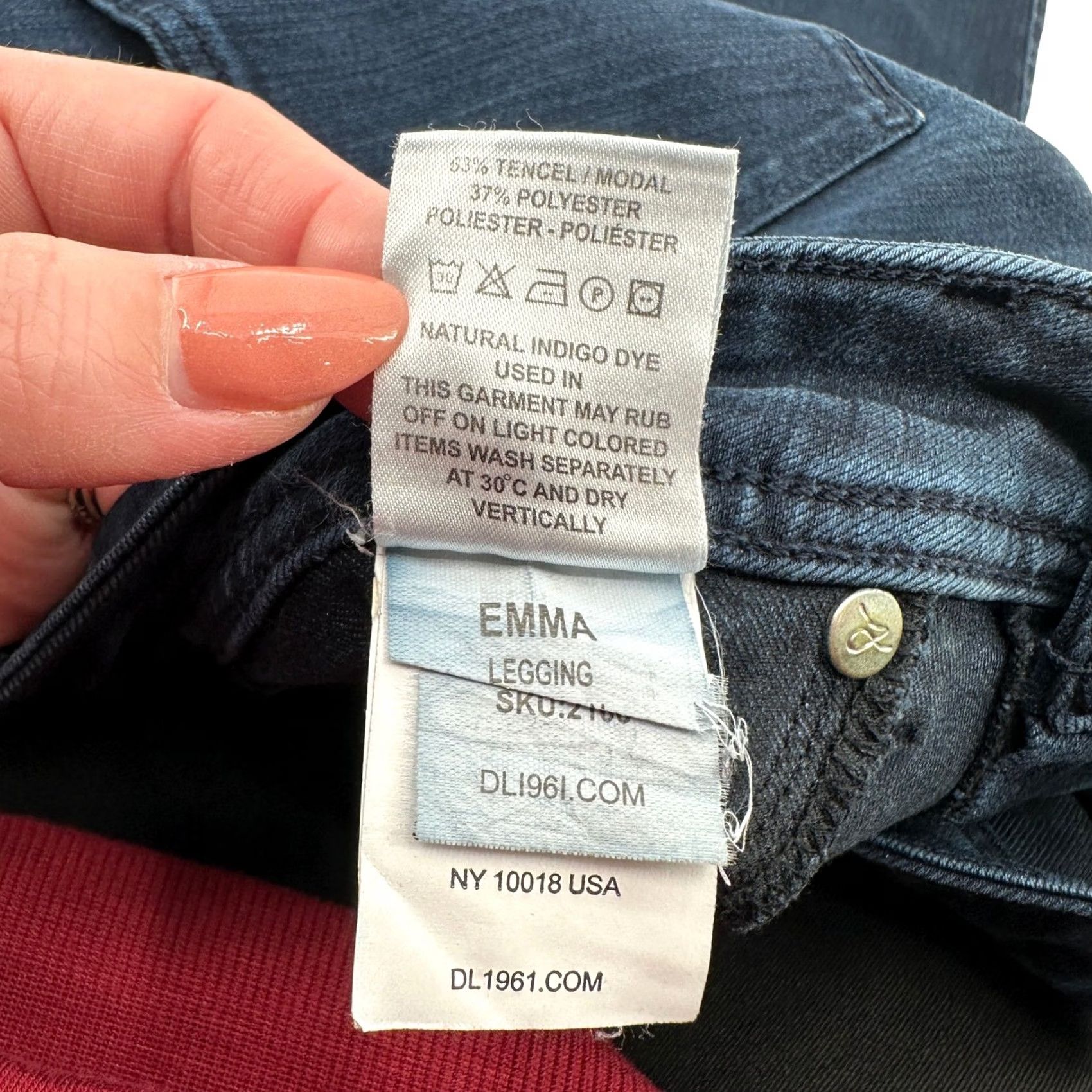 DL1961 VINTAGE DL1961 Emma Legging Jeans Womens 27 Dark Indigo 4-Way 360 Stretch Skinny Blue Size 27" / US 4 / IT 40 - 4 Thumbnail