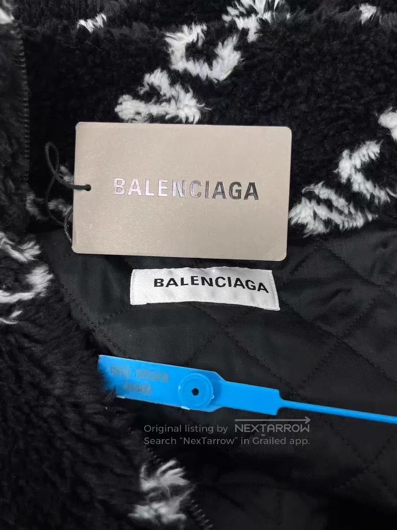 Balenciaga Balenciaga Logo Full Print Loose Zip-Up Jacket Size XXS / US 00 / IT 34 - 5 Thumbnail