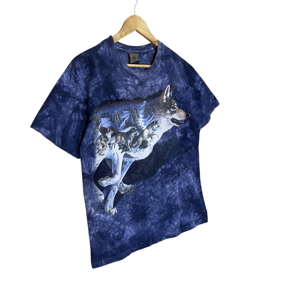 Japanese Brand × The Mountain × Vintage Vintage 90s The Mountain Wolf Pack Overprint Tee Size US M / EU 48-50 / 2 - 2 Thumbnail