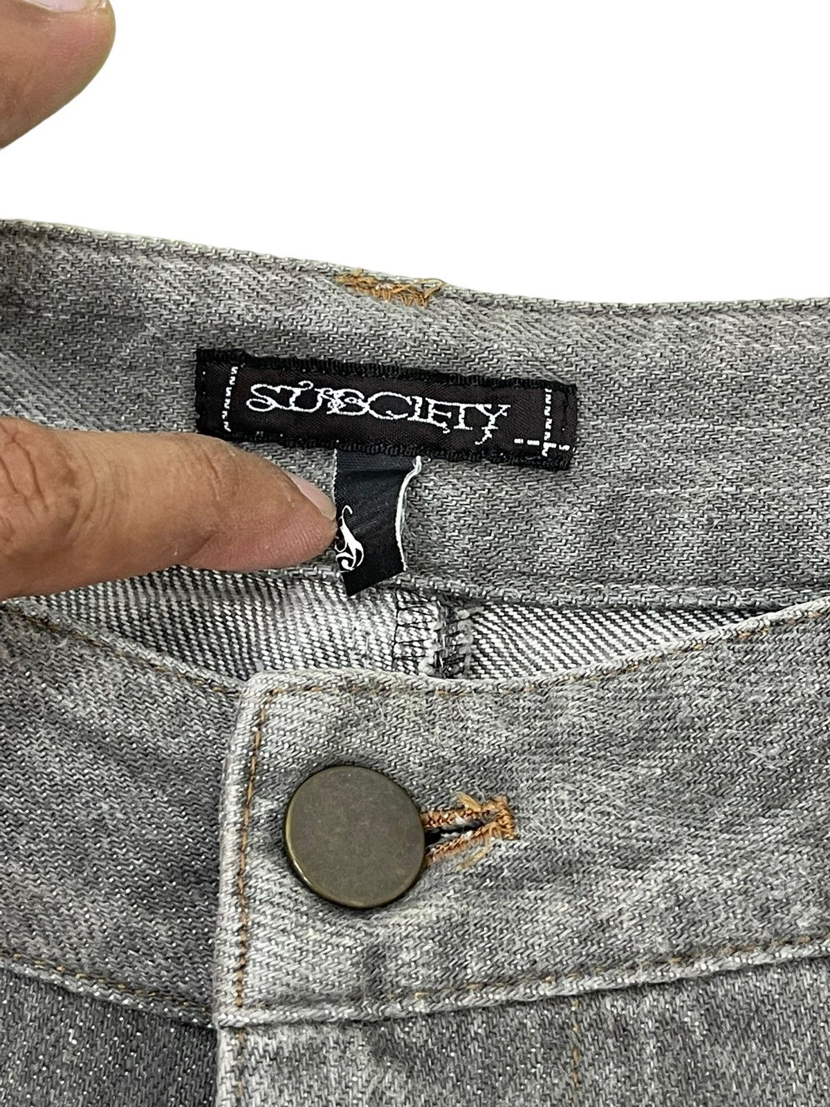 Japanese Brand Loose Jeans Subciety Japan Denim Hybrid Two Tone 6🟦9 Size US 34 / EU 50 - 10 Thumbnail