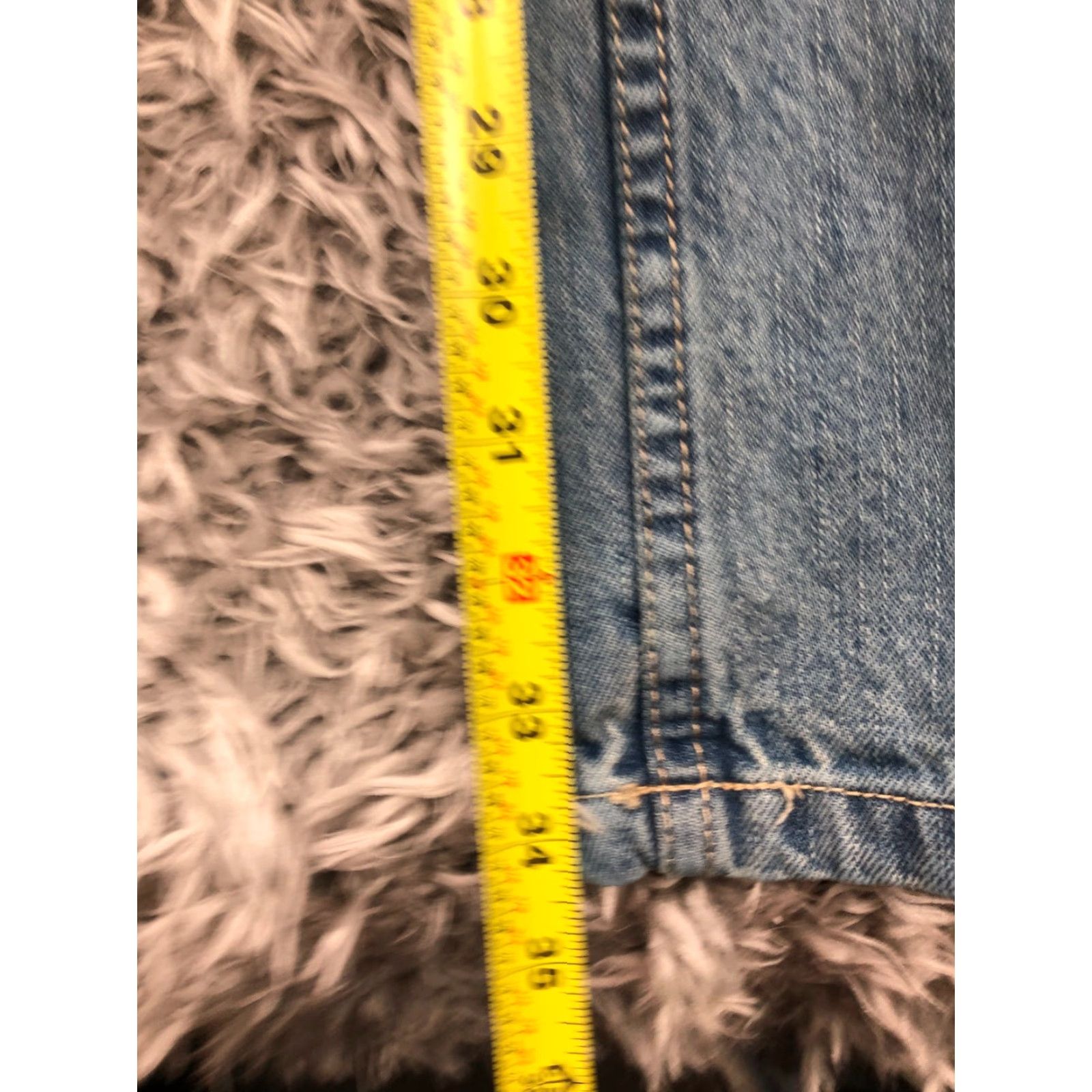 Lands' End Lands' End Jeans Mens Straight Fit 34 Regular Mid Blue 5-Pocket Denim Cotton Blend Belt Loops Inseam 36 in Wearable Modern Classic American Style Size US 34 / EU 50 - 3 Thumbnail