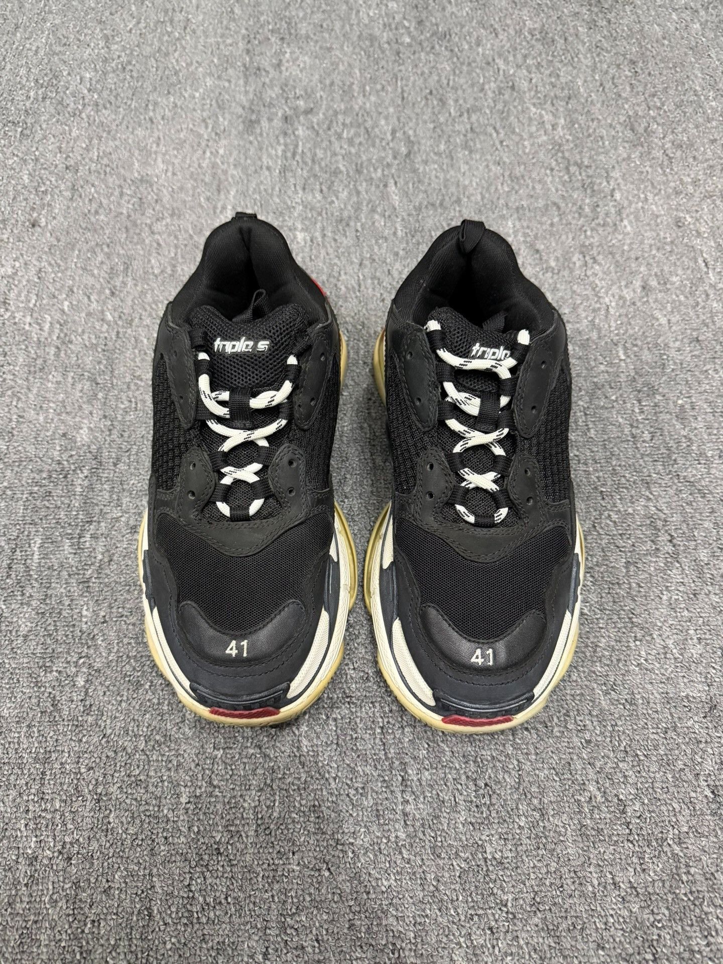 Balenciaga Balenciaga Triple S Black and Red Sneakers Size US 8 / EU 41 - 2 Thumbnail