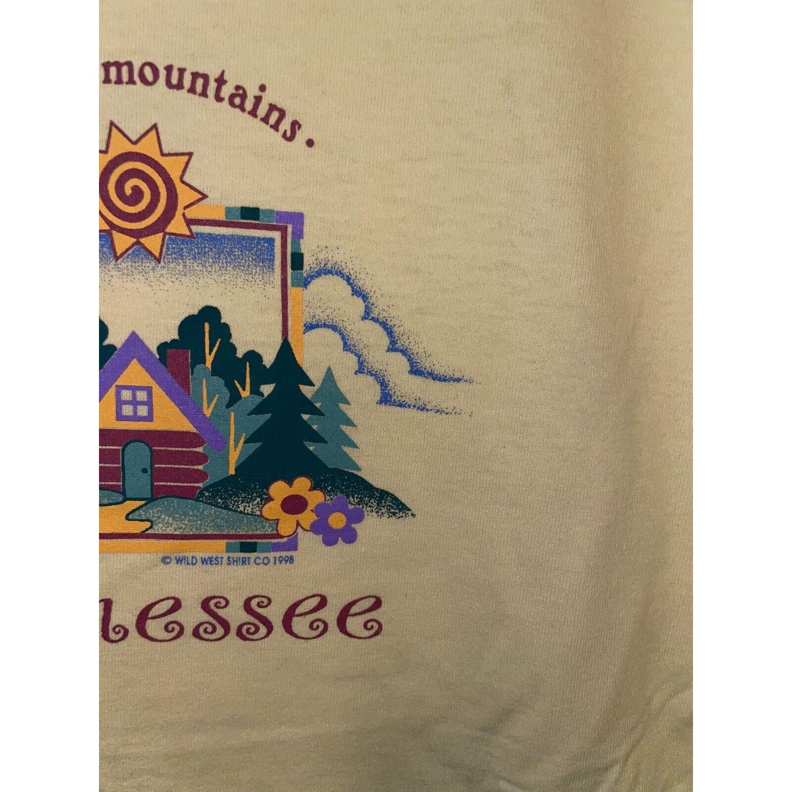Jerzees Vintage Smoky Mountains Shirt Tennessee Yellow Tee 90s Large Size US L / EU 52-54 / 3 - 4 Thumbnail