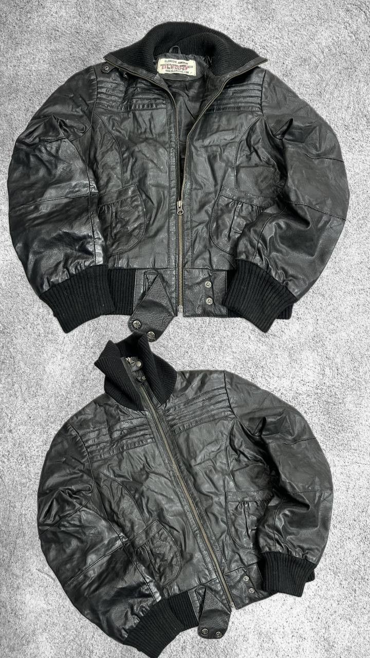 Vintage Avant Garde Rick Owens Style Washed Cropped Leather Jacket Size US L / EU 52-54 / 3 - 1 Thumbnail