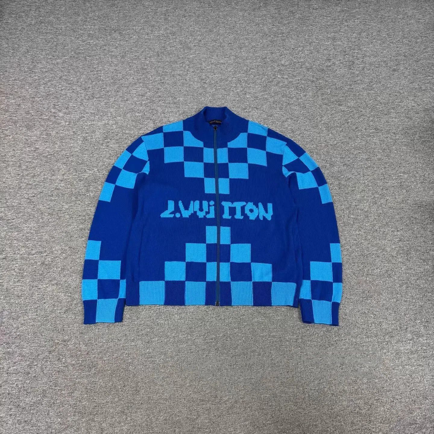 Louis Vuitton Blue Checkered Zip. Size US XL / EU 56 / 4 - 1 Thumbnail