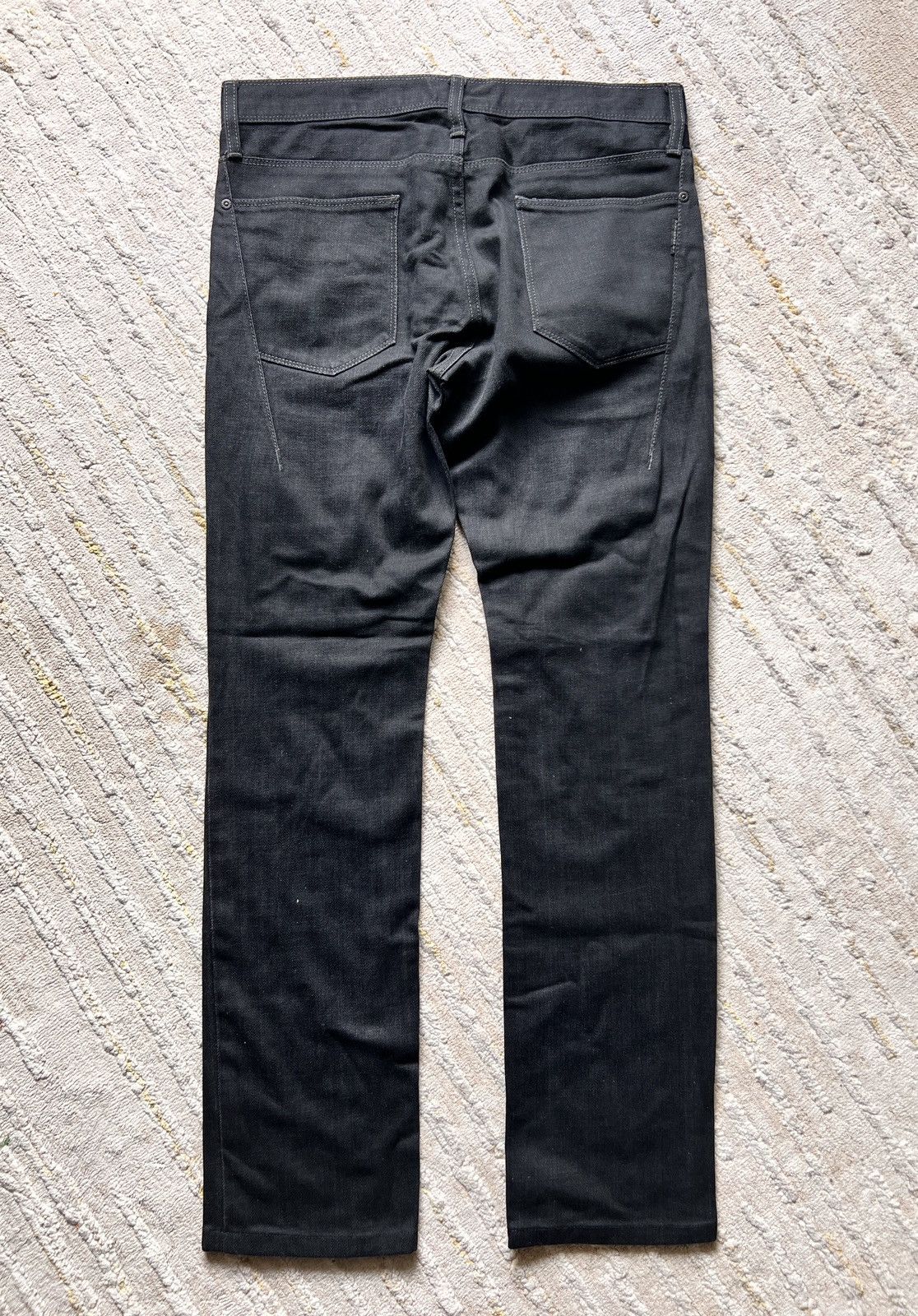 Black Barrett × Neil Barrett Black Barret Waxed Slim Tappered Denim Jeans Size US 31 - 1 Thumbnail