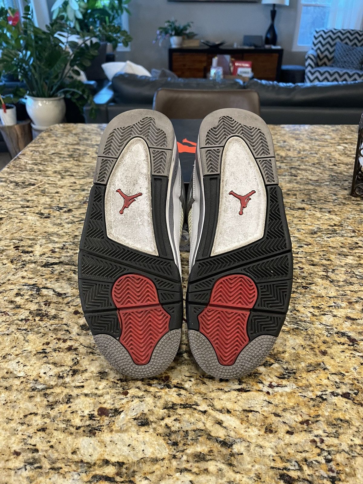 Jordan Brand AIR JORDAN 4 RETRO - White/Black-Cement Grey (2012 Release) Size US 10.5 / EU 43-44 - 5 Thumbnail