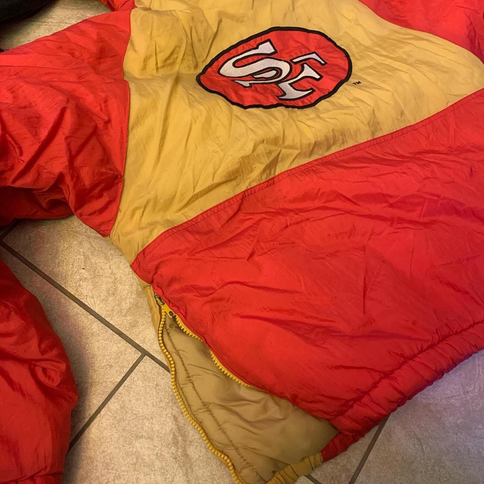 NFL Vintage San Francisco 49ers Hooded Puffer Jacket Size US S / EU 44-46 / 1 - 7 Thumbnail