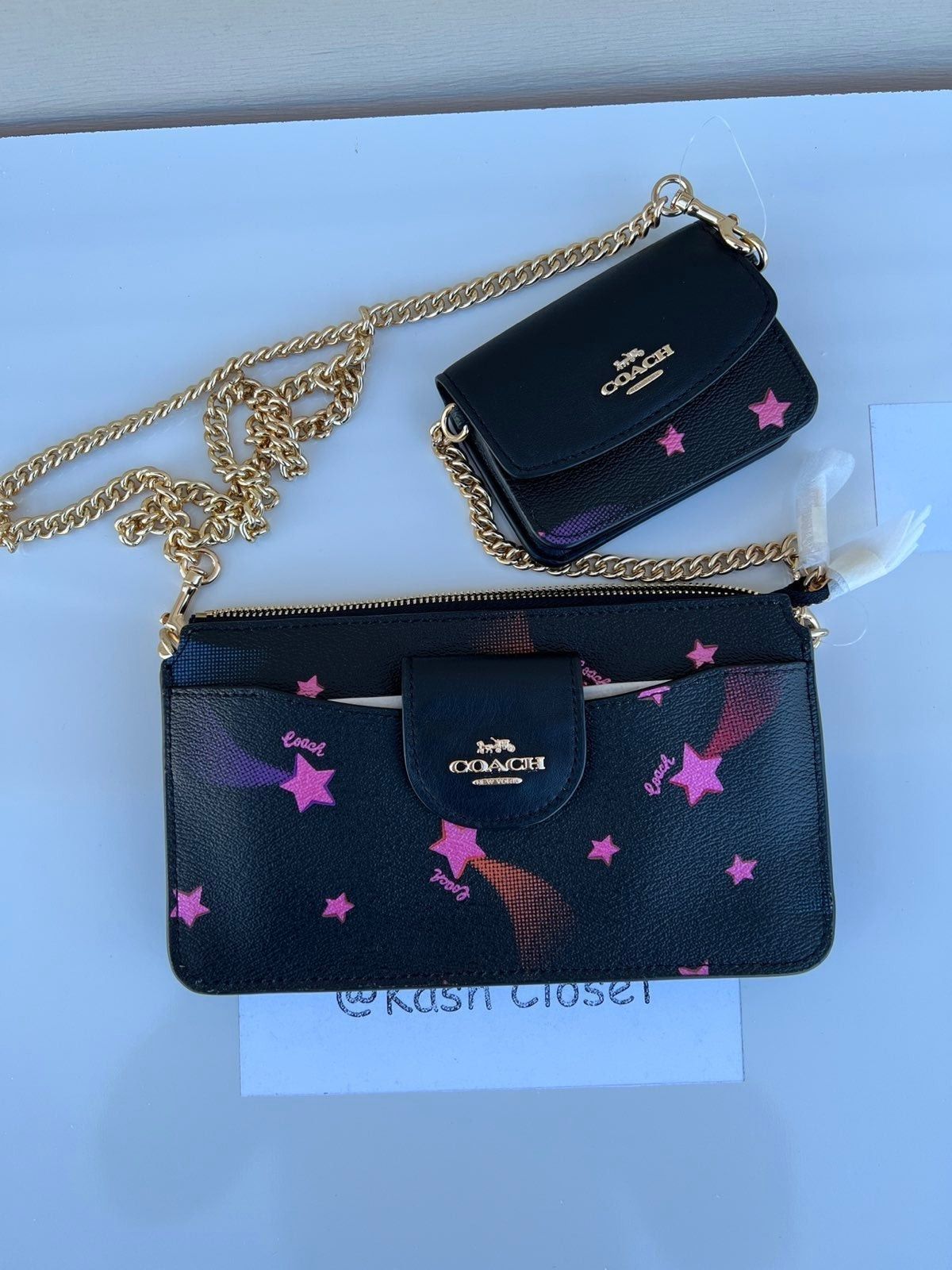 Coach Coach Poppy Crossbody Bag Disco Star Print Black Multi Size ONE SIZE - 2 Thumbnail