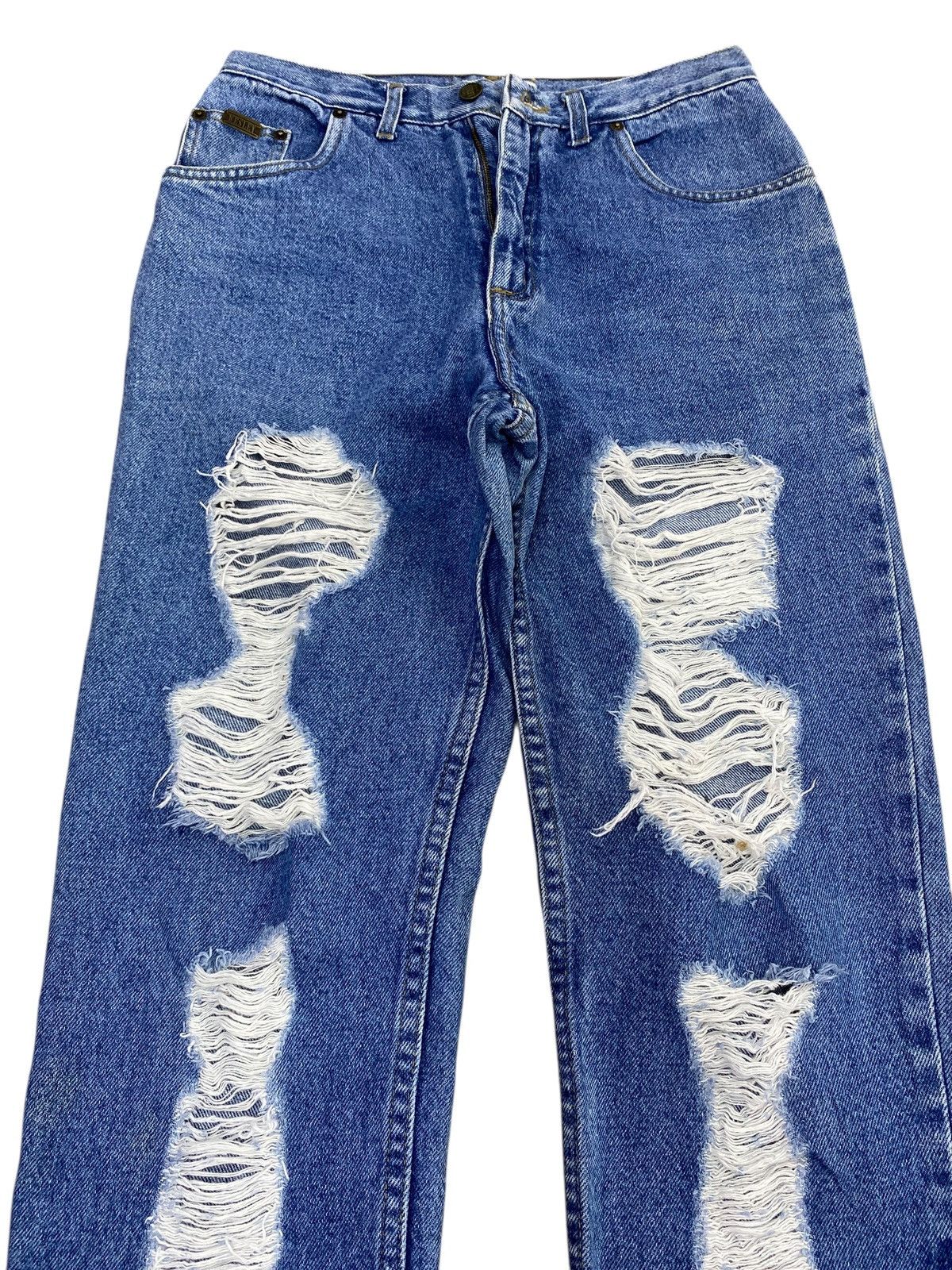 Japanese Brand Japanese Wesley Brand Acid Blue Wash Style Distressed Jeans Size US 30 / EU 46 - 2 Thumbnail