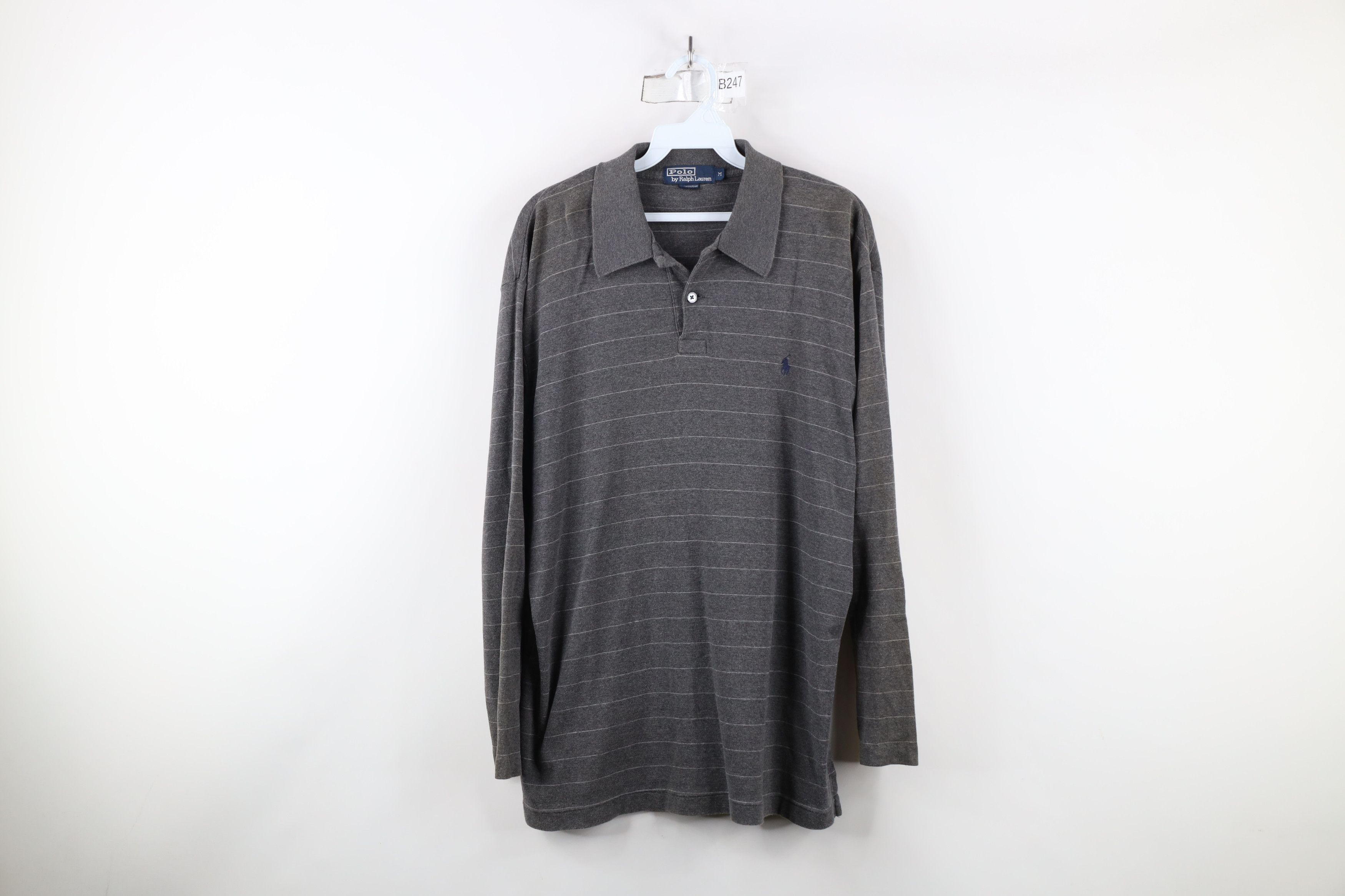 Ralph Lauren × Vintage Vintage 90s Ralph Lauren Striped Knit Long Sleeve Rugby Polo Size US M / EU 48-50 / 2 - 1 Thumbnail