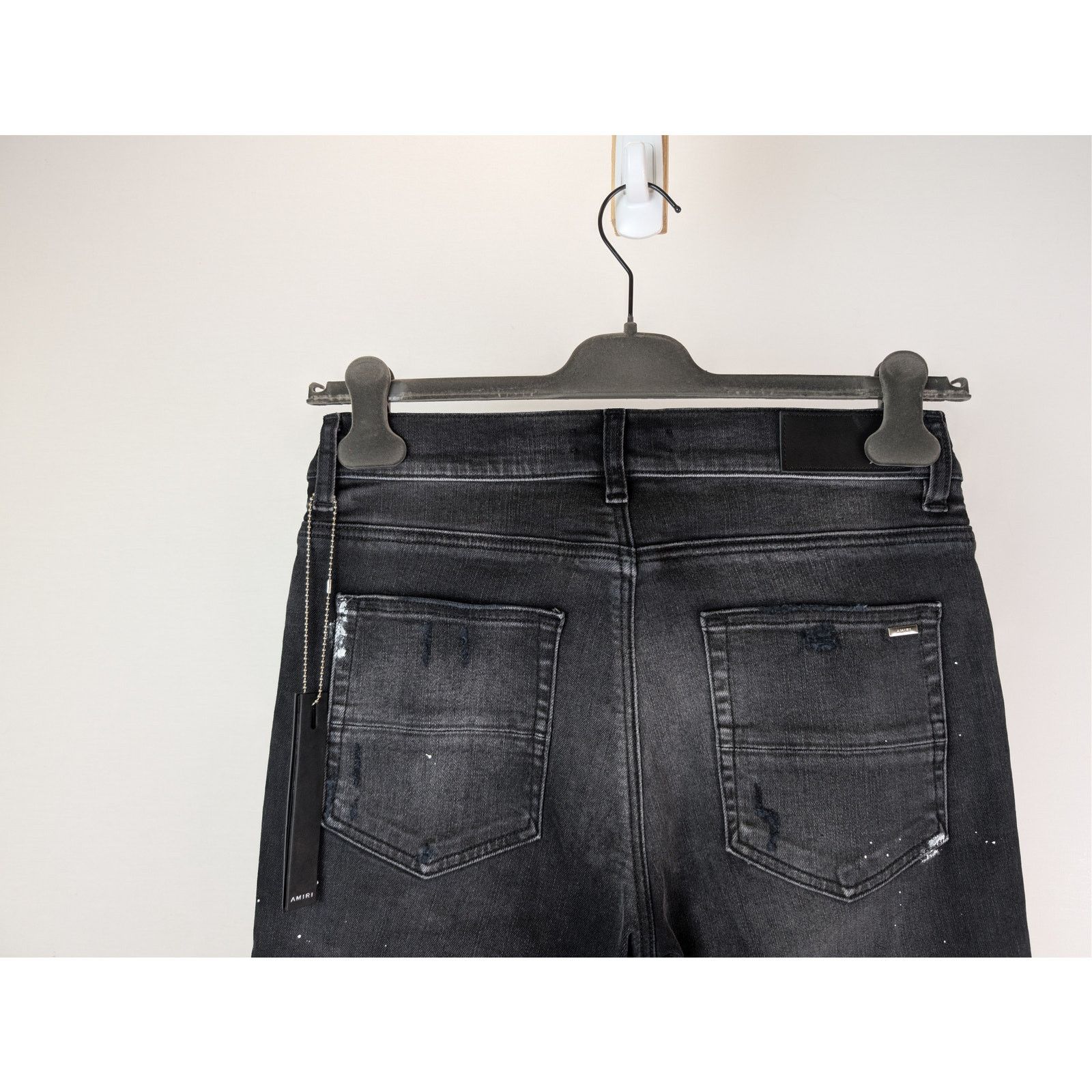 Amiri o1rshd1 MX1 Plaid Denim Jeans in Aged Black Size US 31 - 13 Thumbnail
