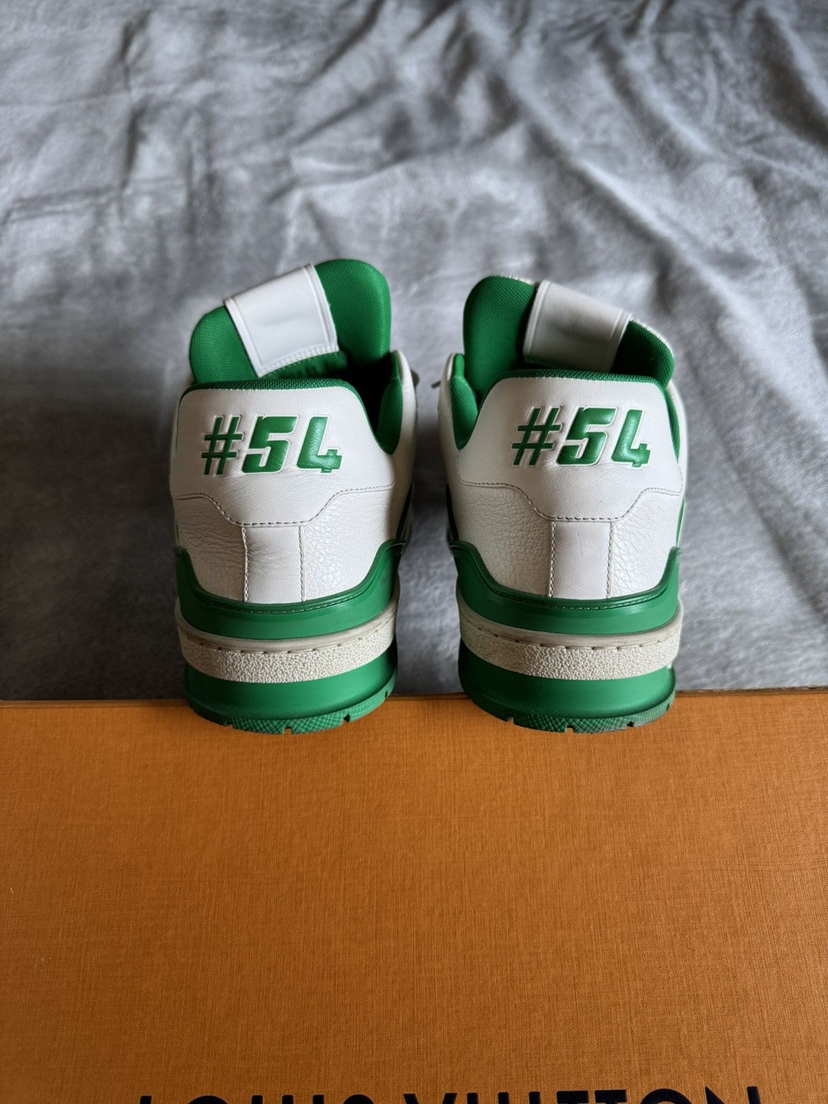 Louis Vuitton White/Green Signature Virgil Trainer Size US 11 / EU 44 - 4 Thumbnail