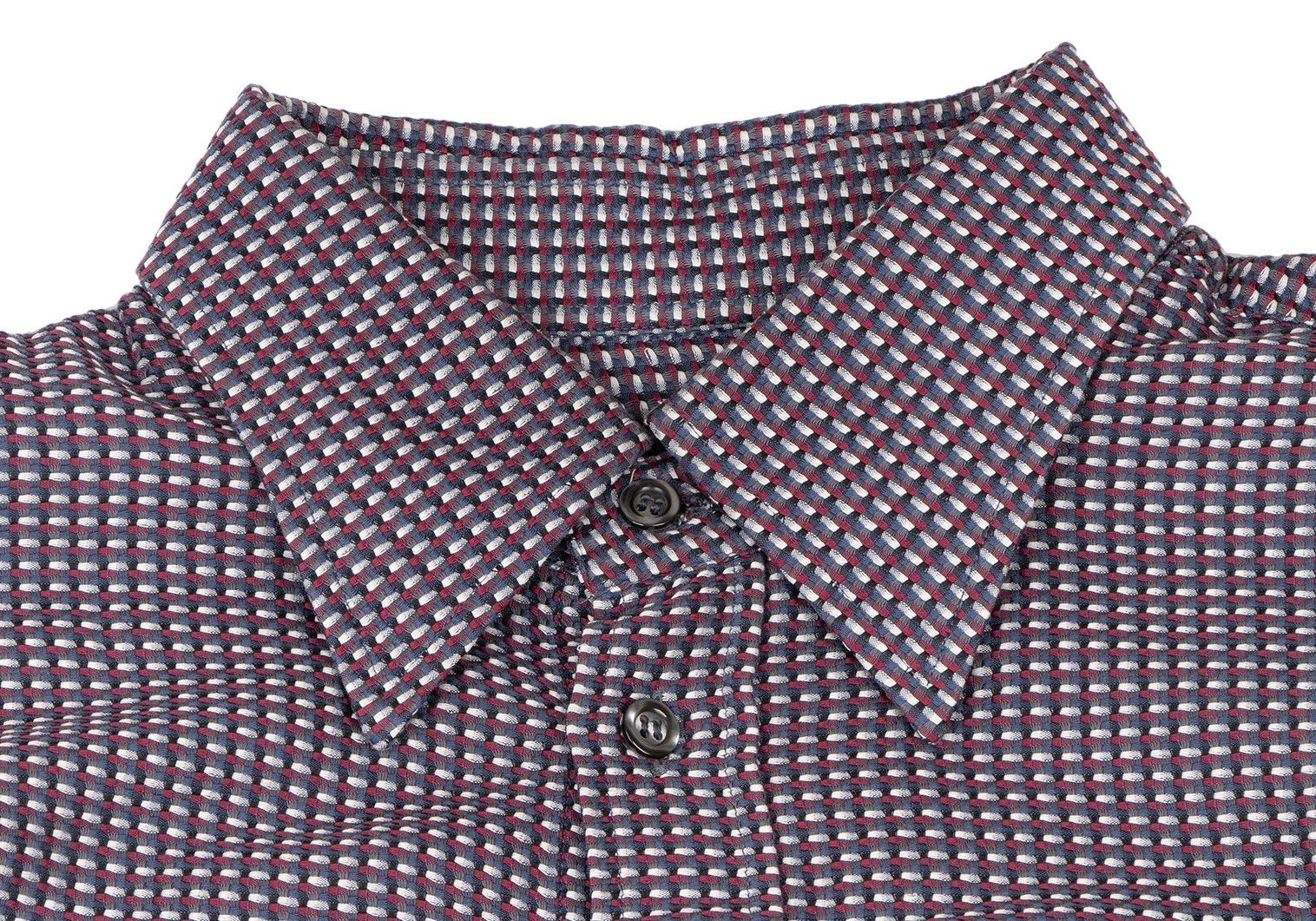 Emporio Armani One-Point Logo Multi-Embroidered Shirt in Blue and Red Size US M / EU 48-50 / 2 - 3 Thumbnail