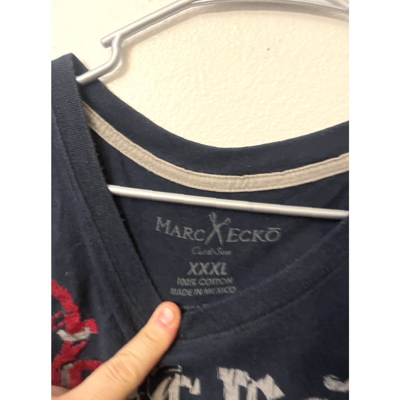 Marcs VINTAGE Marc Ecko Cut & Sew Graphic Shirt Men 3XL Navy Blue Rose 2000s Shirt Size US XXL / EU 58 / 5 - 2 Thumbnail