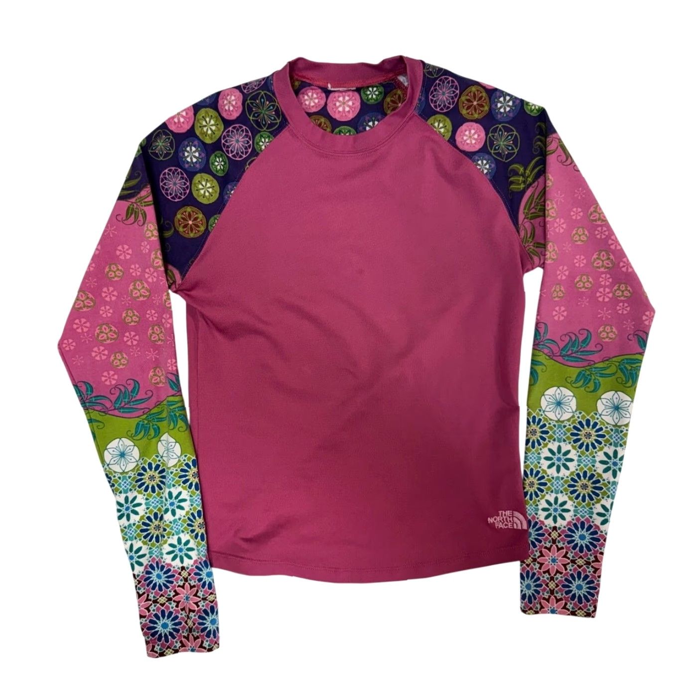 The North Face VINTAGE The North Face Vapor Wick Floral Blue Mod Retro Long Sleeve Shirt S Womens Size S / US 4 / IT 40 - 2 Thumbnail