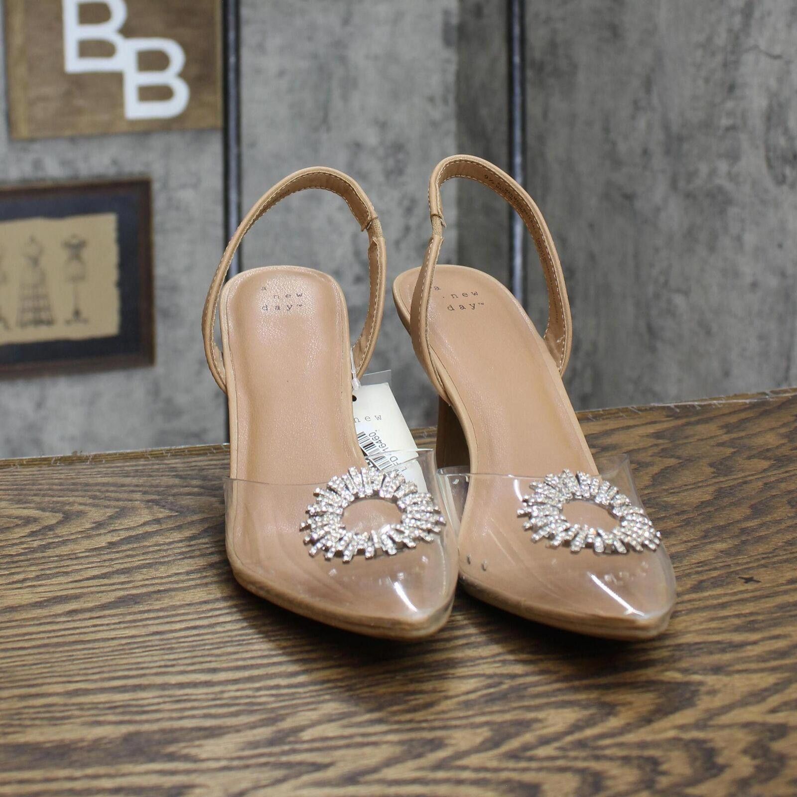 Designer A New Day Misty Slingback Heels 88870828 Clear Brown 9.5M Size US 9.5 / IT 39.5 - 3 Thumbnail