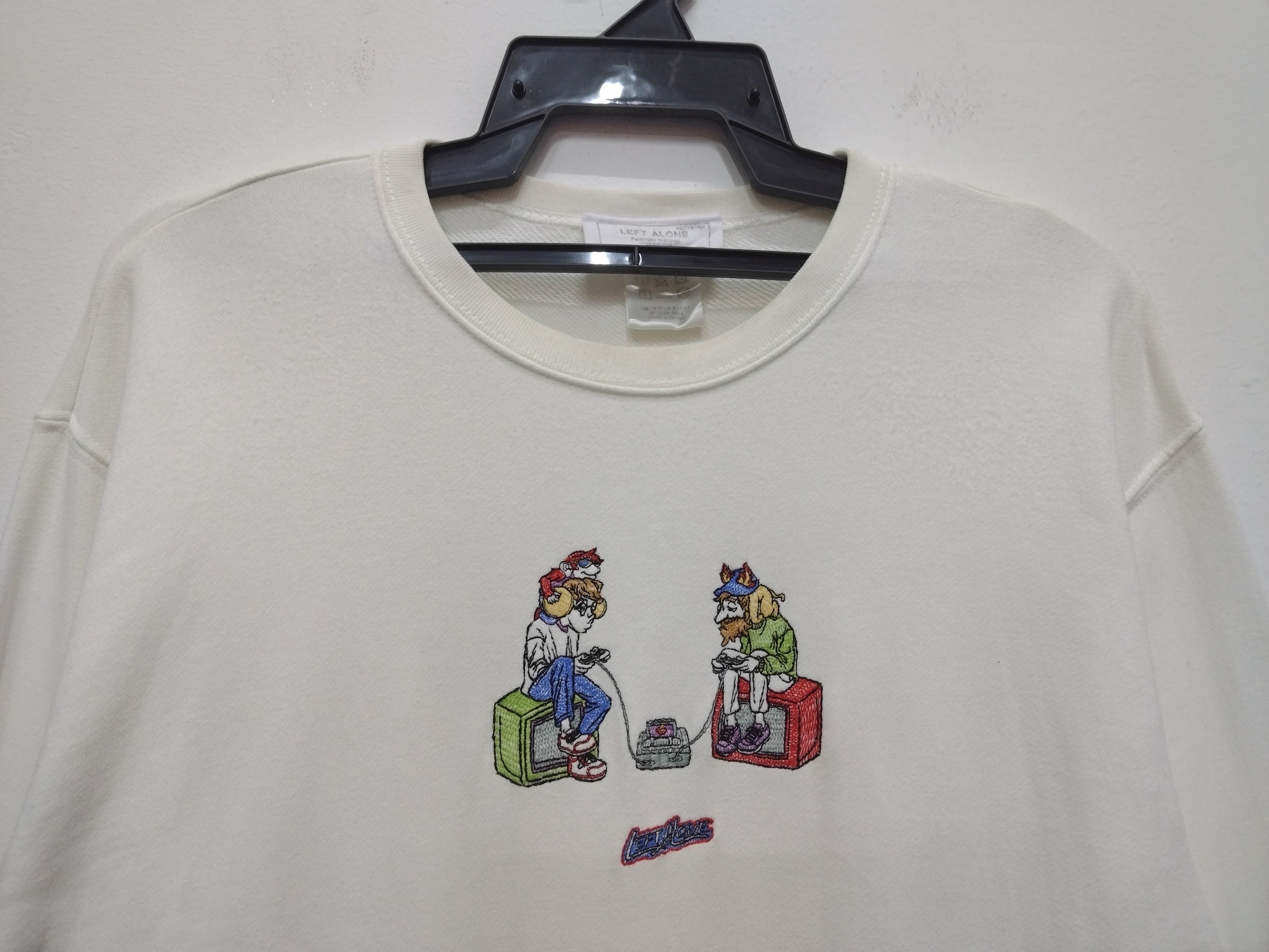 Japanese Brand Awesome Left Alone embroidered crewneck sweatshirt Size US L / EU 52-54 / 3 - 5 Thumbnail