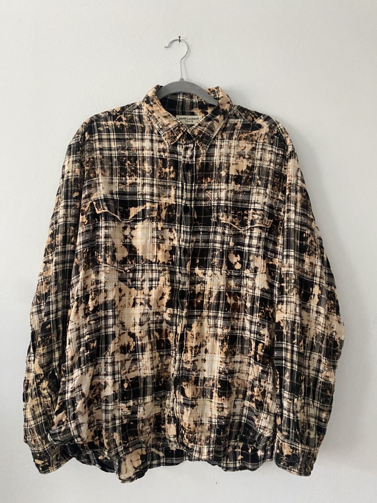 SOLD Saint Laurent Paris ss16 hedi slimane bleached flannel