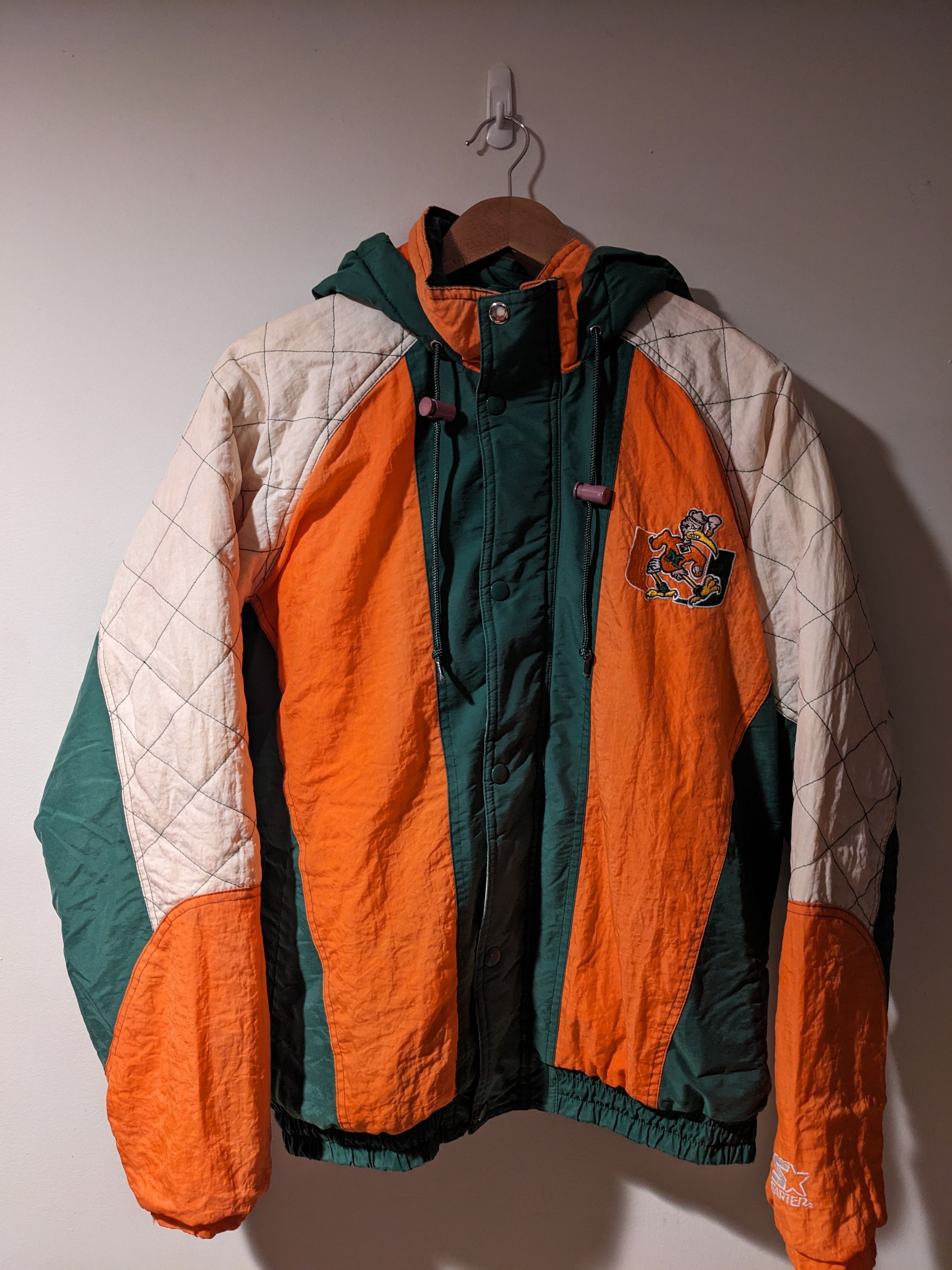 Vintage Vintage 90s Miami Hurricanes College Starter Puffer Jacket Size US M / EU 48-50 / 2 - 5 Thumbnail