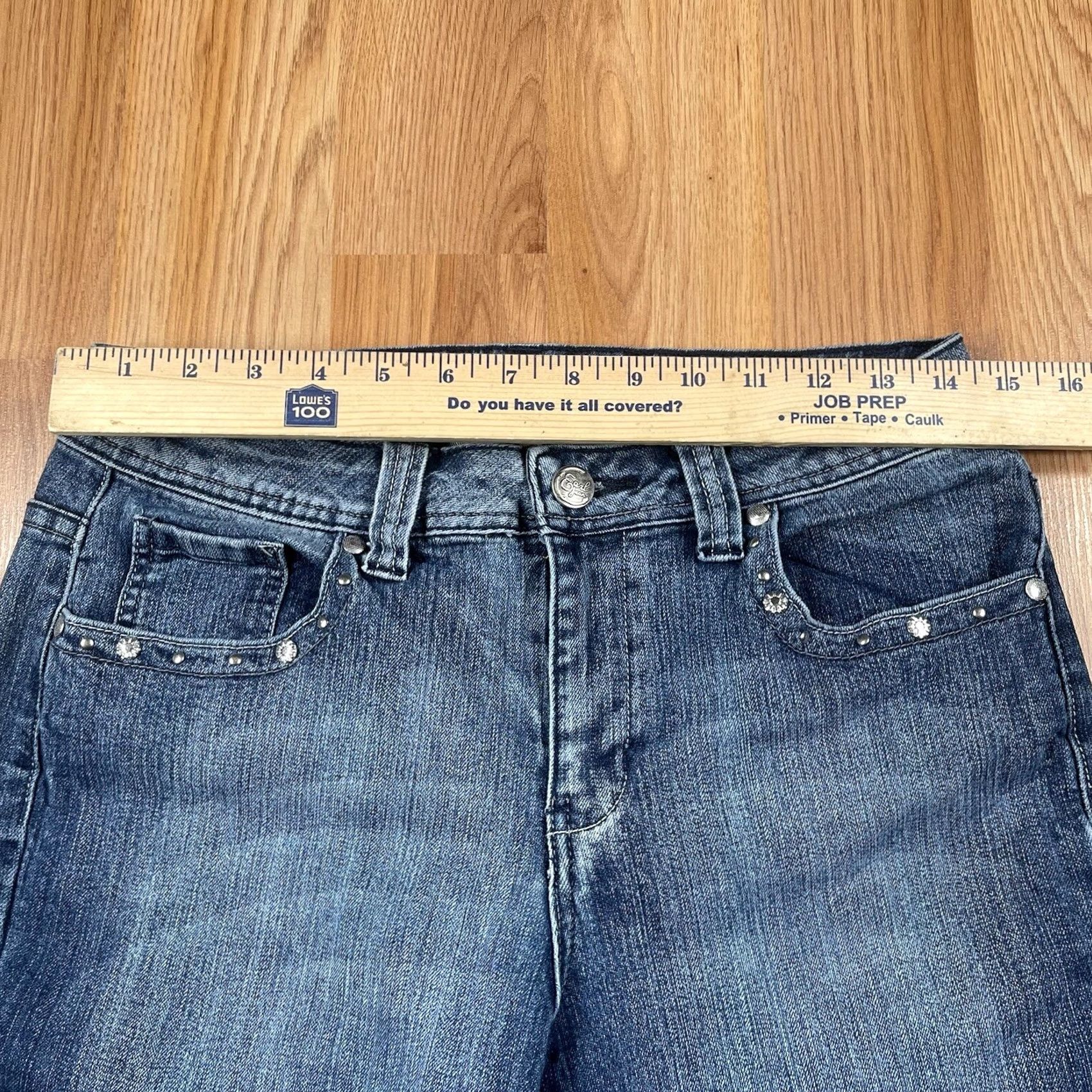 Vintage Earl Jean Jeans Womens 10 Blue Straight Leg Flat Front Stretch Denim Size Size 32" / US 10 / IT 46 - 4 Thumbnail