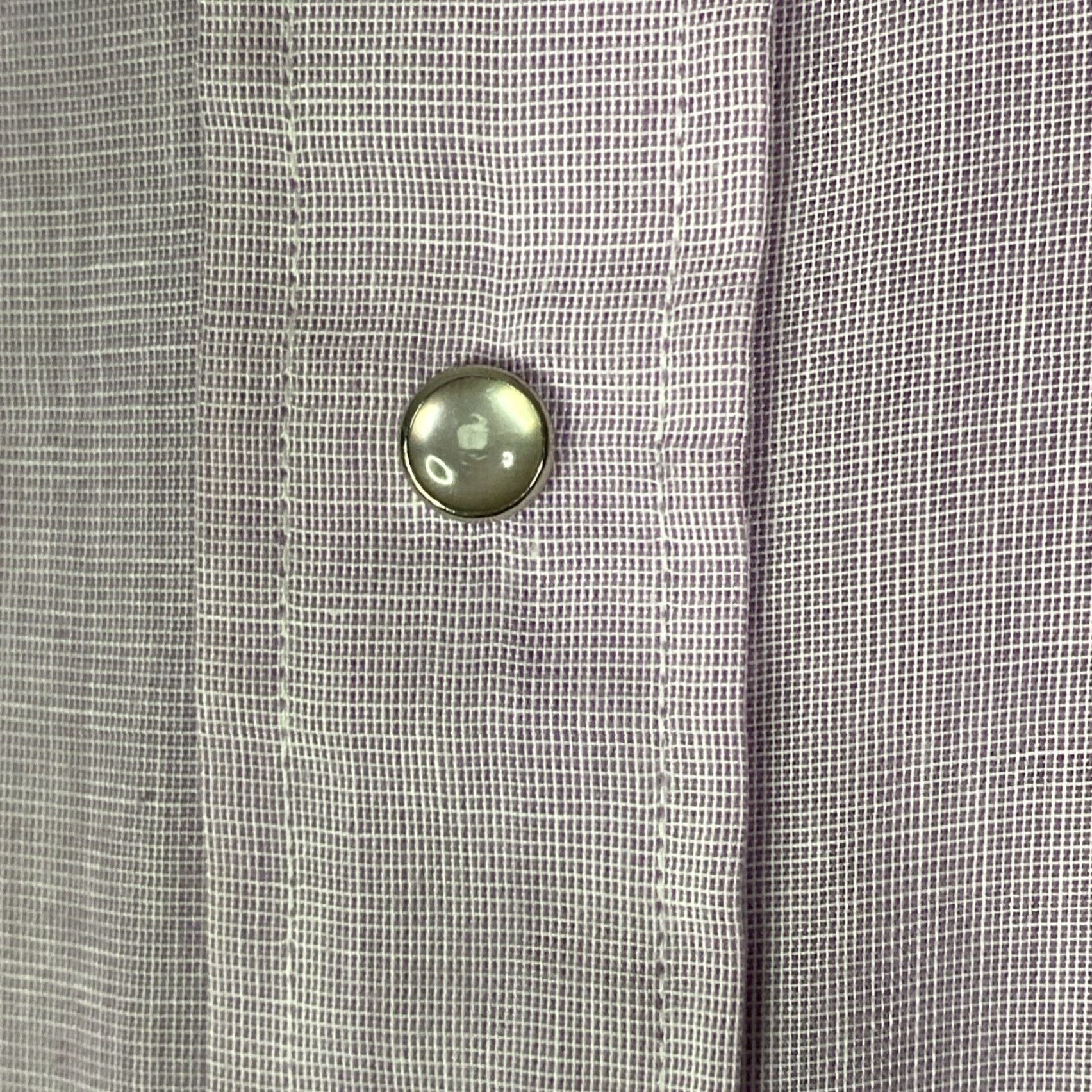 Armani VINTAGE Karman Western Pearl Snap Shirt Mens L Rockabilly Purple 1970s Cotton Blend Short Sleeve Made in United States Size US L / EU 52-54 / 3 - 6 Thumbnail