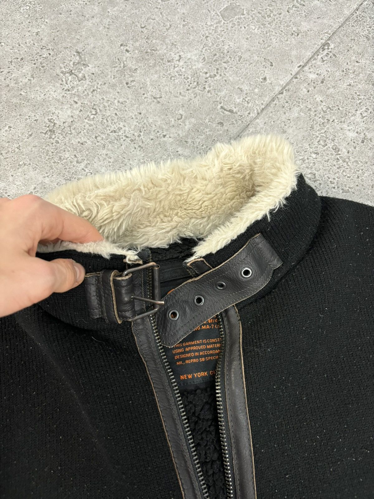 Schott Schott USA Sherling Sherpa Jacket Y2K Bomber Avirex Size US L / EU 52-54 / 3 - 3 Thumbnail