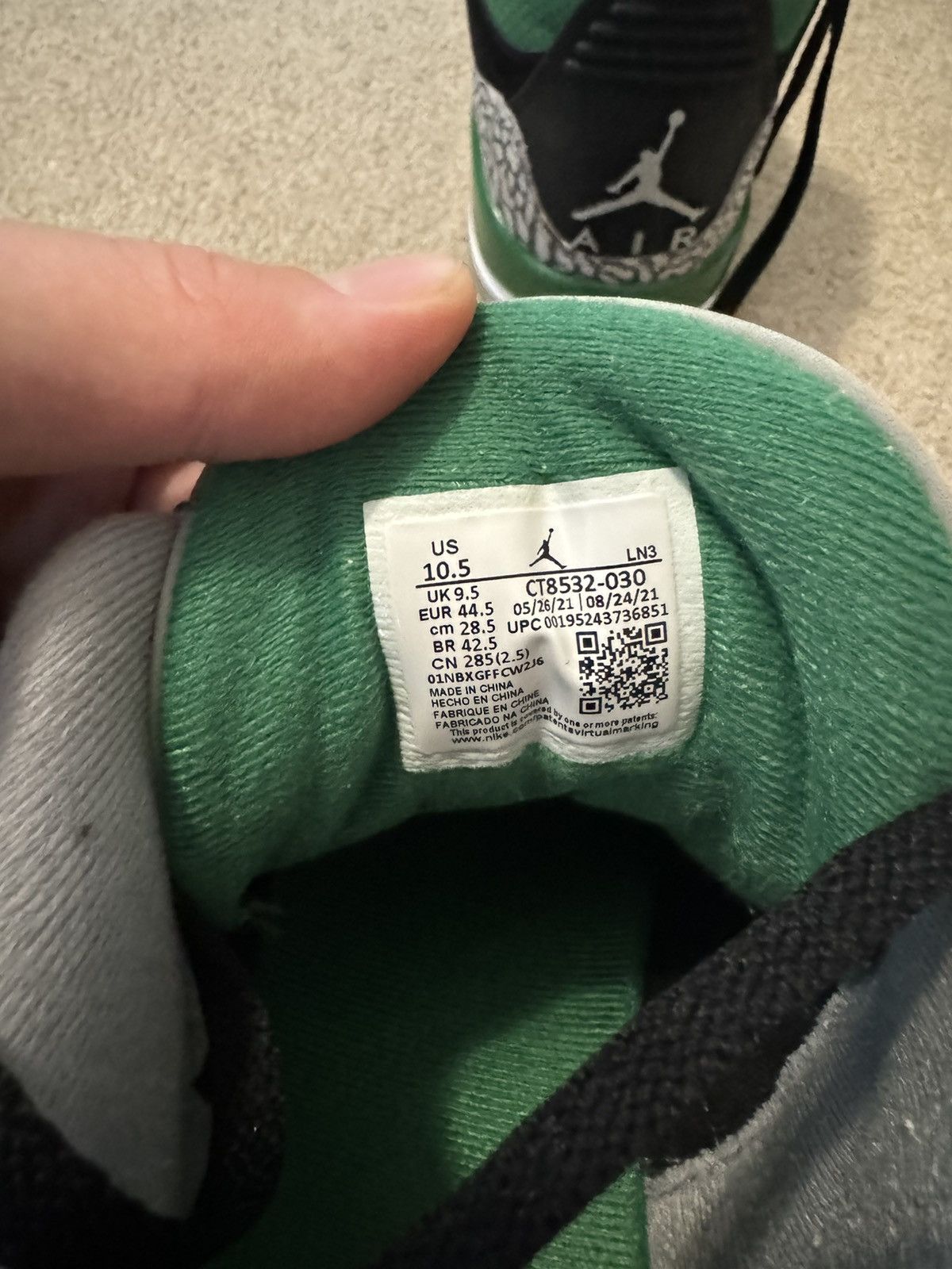 Jordan Brand × Nike Pine green J3 Size US 10.5 / EU 43-44 - 6 Thumbnail