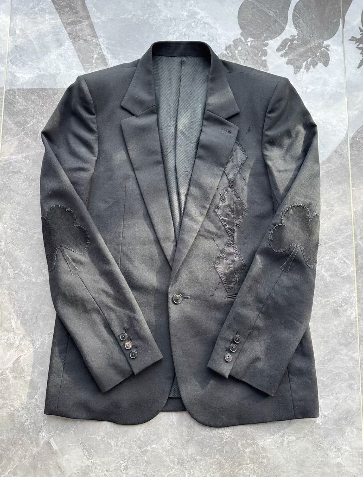 Number (N)ine Number (N)ine 06AW Noir Patch Notched Lapel Suit Jacket Size 40L - 1 Thumbnail