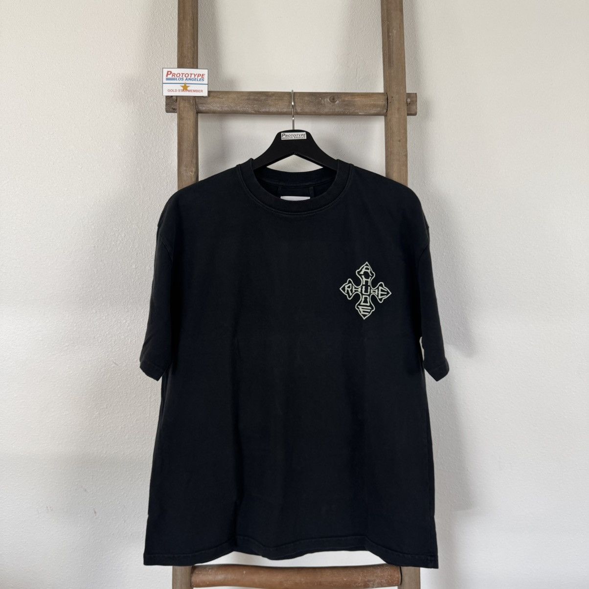 Rhude RHUDE Cross Vintage Black Tee S Size US S / EU 44-46 / 1 - 1 Thumbnail