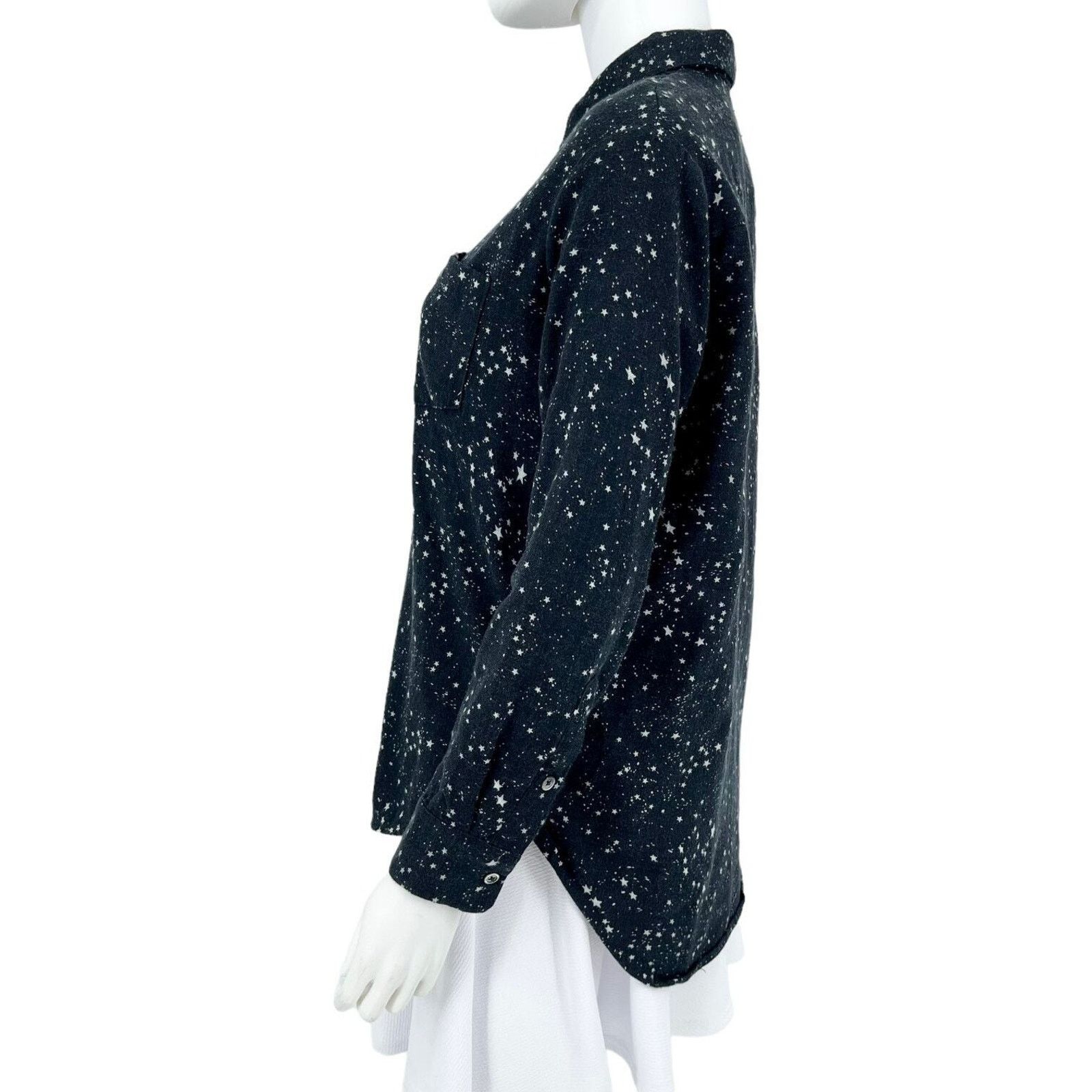 Madewell Madewell Button Up Top XS Oversized EX Boyfriend Black Star Size XS / US 0-2 / IT 36-38 - 2 Thumbnail