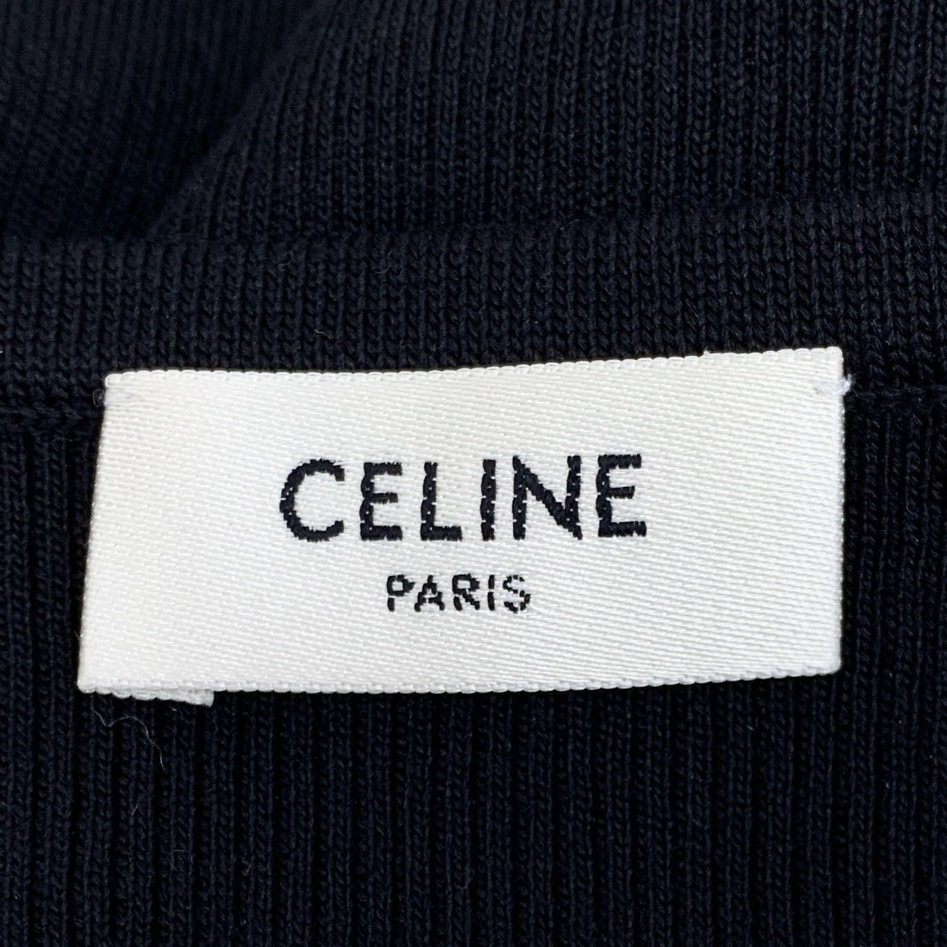 Celine Celine Black Square Neck Long-Sleeved Knitted Top With Gold Size M / US 6-8 / IT 42-44 - 2 Thumbnail