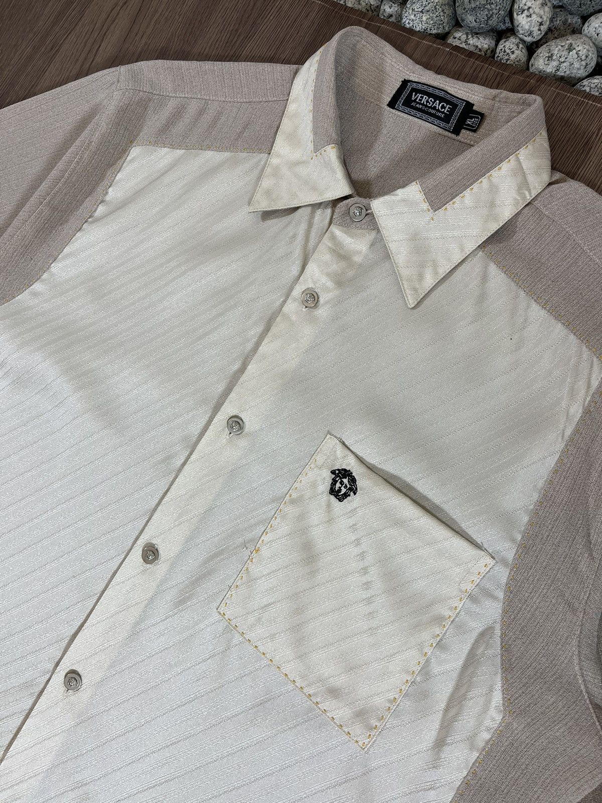 Versace Jeans Couture Versace Jeans Couture – Silk Open Collar Shirt Size US L / EU 52-54 / 3 - 5 Thumbnail