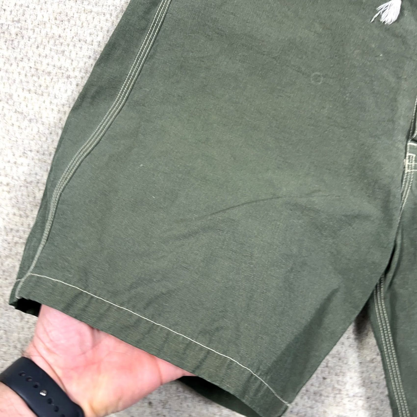Abercrombie & Fitch VINTAGE Abercrombie & Fitch Swim Trunks Men M Olive Green Logo Pockets Quick Dry Summer Size US 31 - 6 Thumbnail