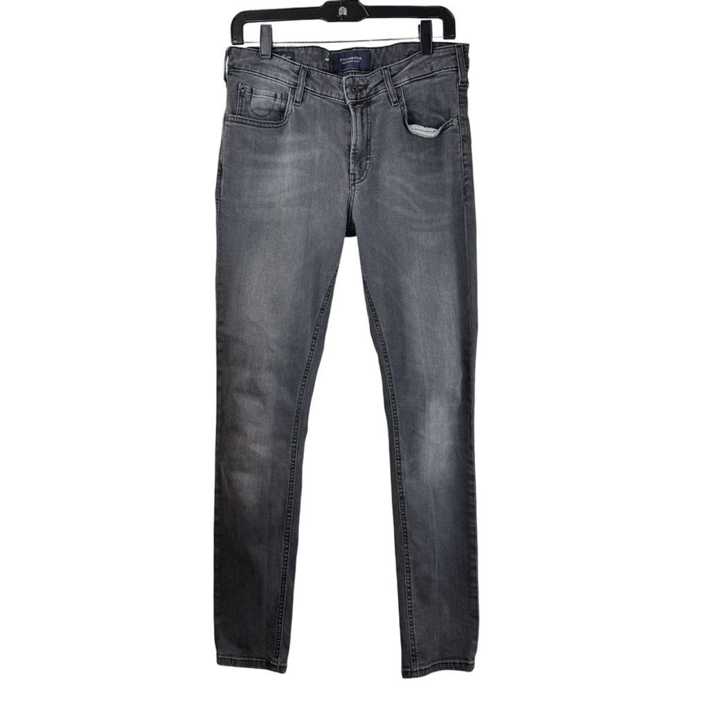Scotch & Soda SCOTCH & SODA AMSTERDAM Men's Grey Skim Skinny Jeans 31/32 Size US 31 - 1 Thumbnail