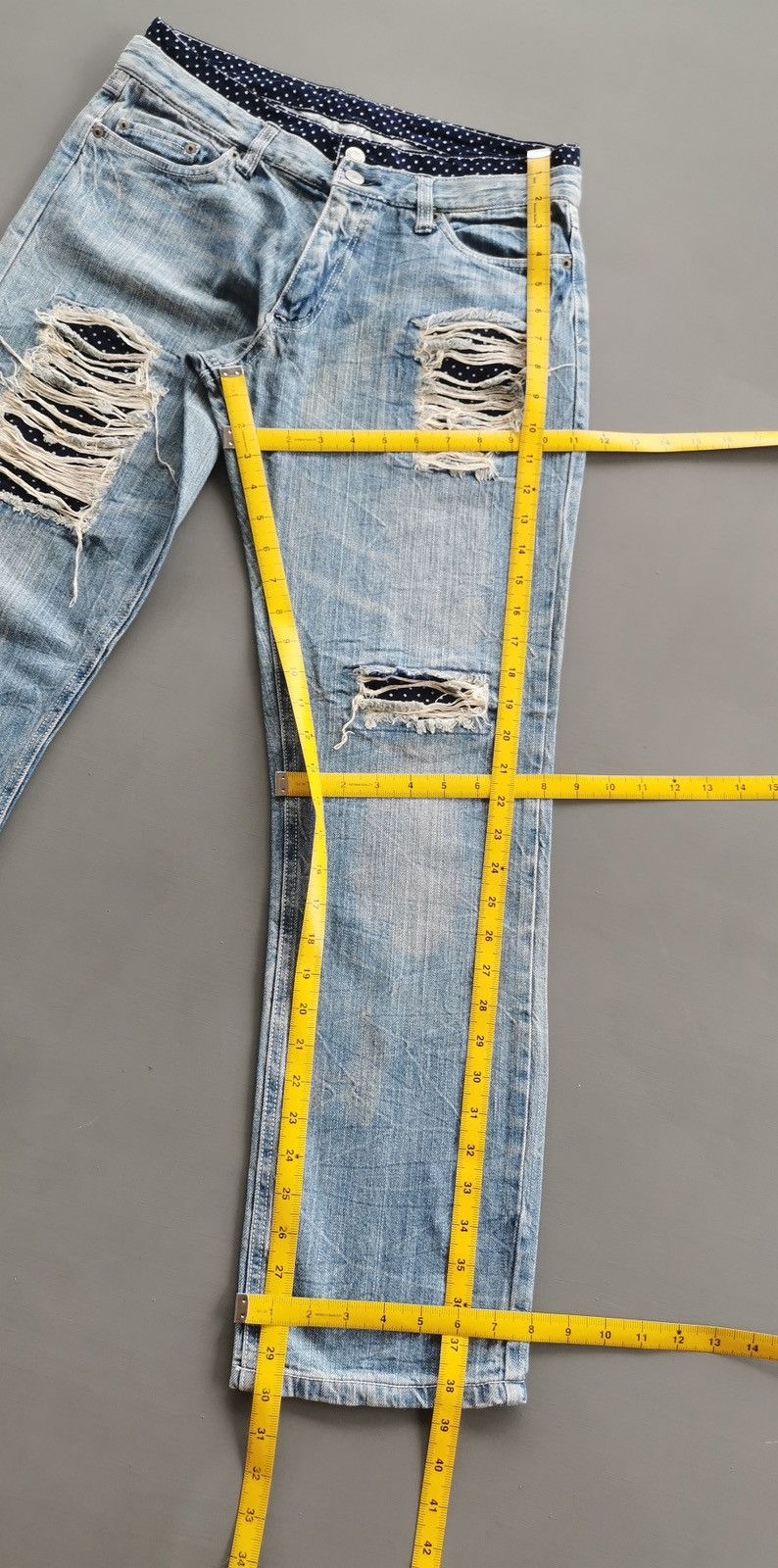 Japanese Brand Unbrand Polkadot Double Waist Jeans Size US 30 / EU 46 - 9 Thumbnail