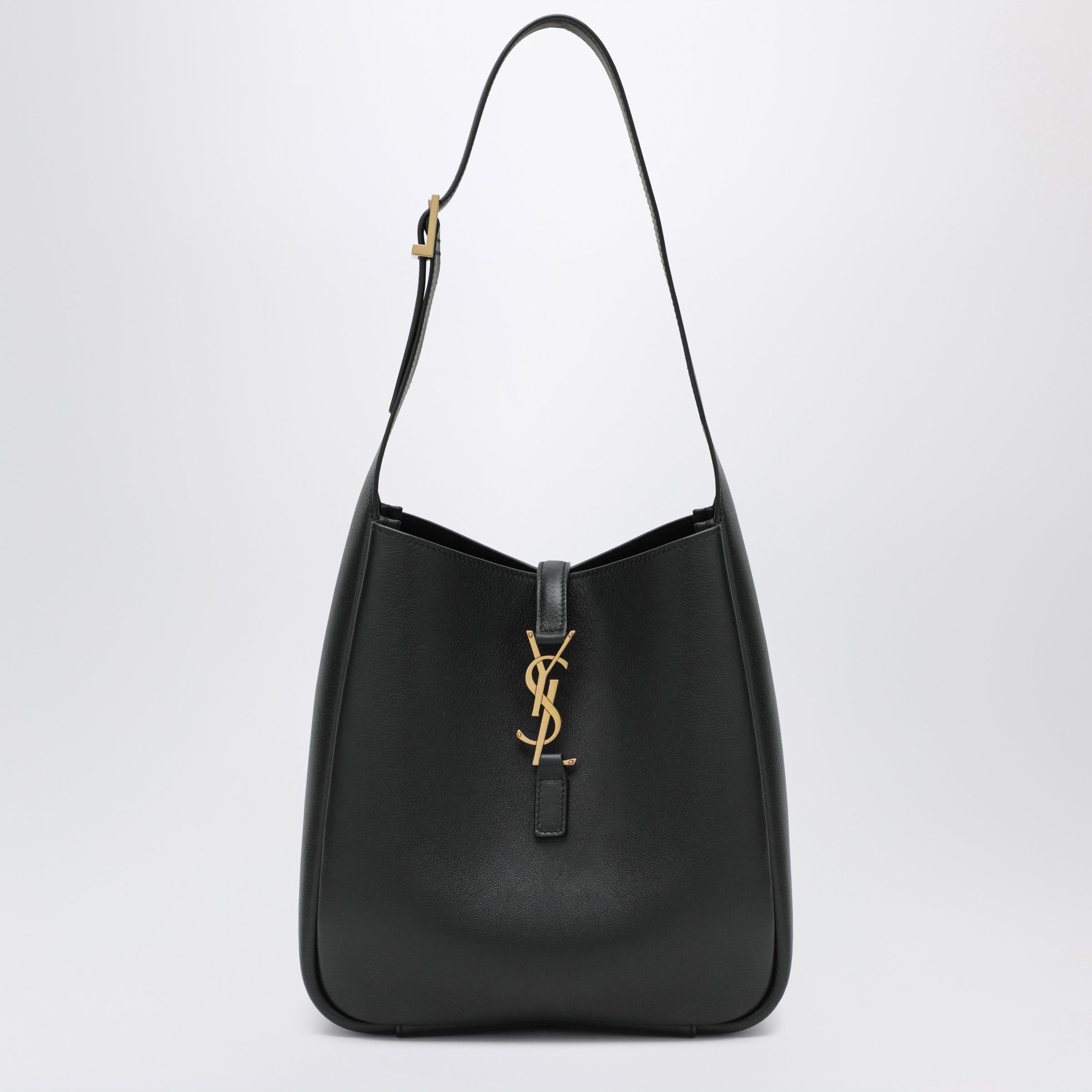 Saint Laurent Paris Saint Laurent Small Black Le 5 Ã€ 7 Bag In Textured Leather Size ONE SIZE - 1 Thumbnail