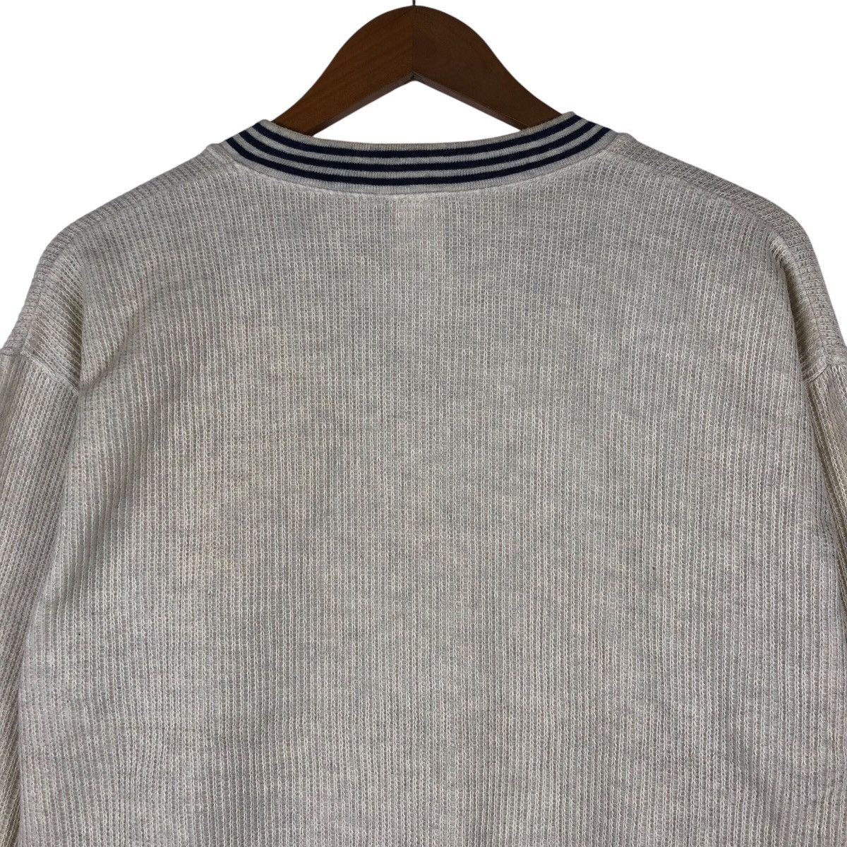 Adidas ADIDAS 90s Adidas Trefoil V-Neck Knit Sweatshirt Size US L / EU 52-54 / 3 - 5 Thumbnail