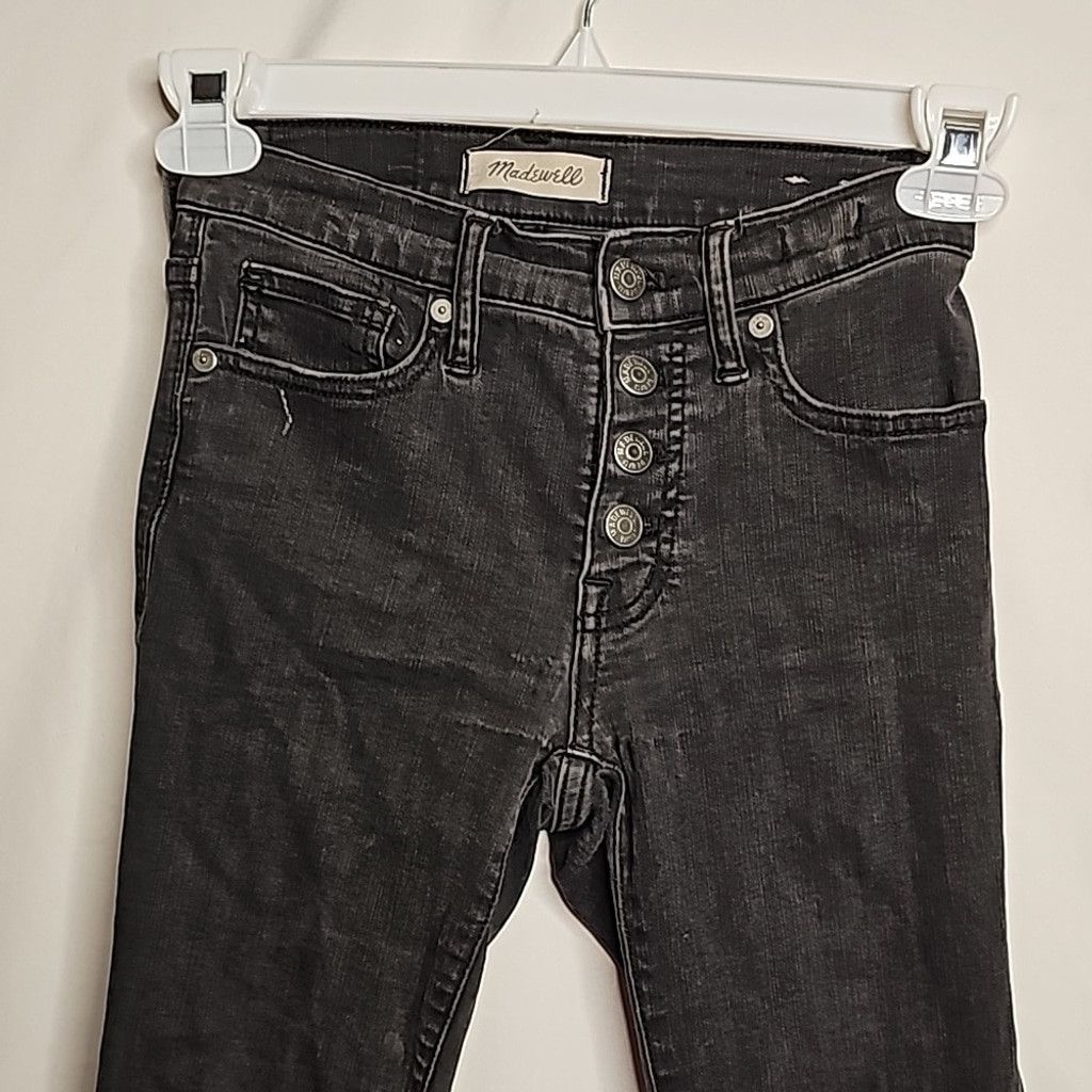 Madewell Madewell high rise skinny cropped black raw hem jeans sz 24P Size 24" / US 00 / IT 34 - 3 Thumbnail