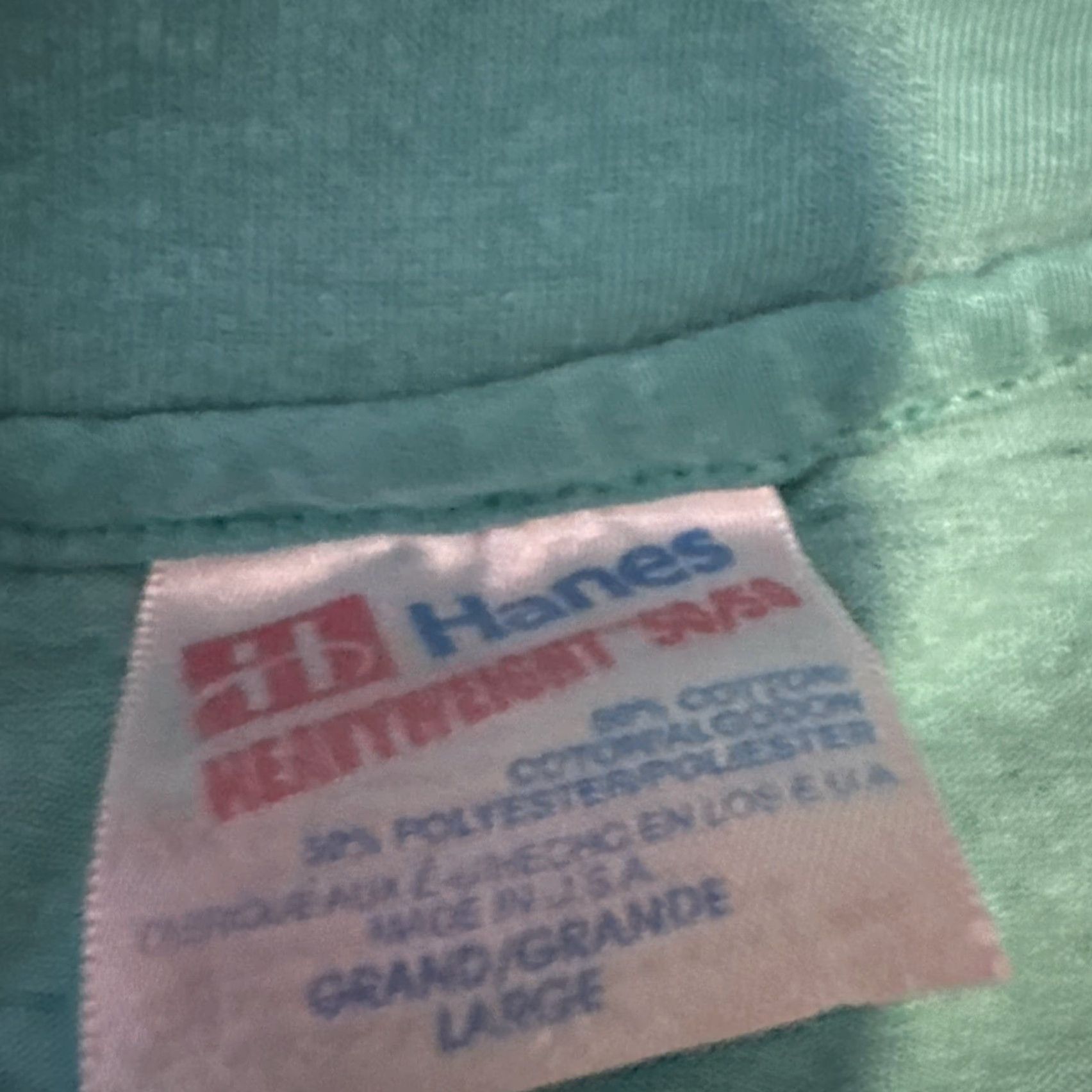 Hanes VINTAGE Bay State Teal Blue Paper Thin T-Shirt Burlington Massachusetts Hanes L Men Blues Bay State 1983 80s Size US L / EU 52-54 / 3 - 5 Thumbnail