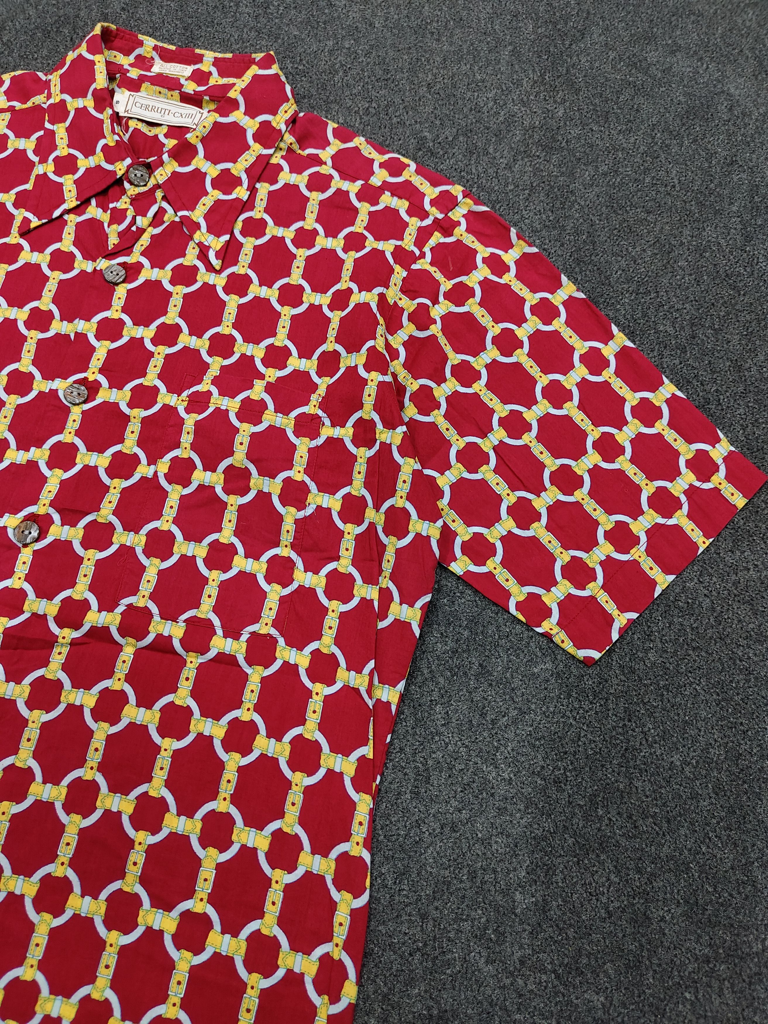 Cerruti 1881 90s Cerruti 1881- Clain Belt Pattern Short Shirt Size US S / EU 44-46 / 1 - 3 Thumbnail