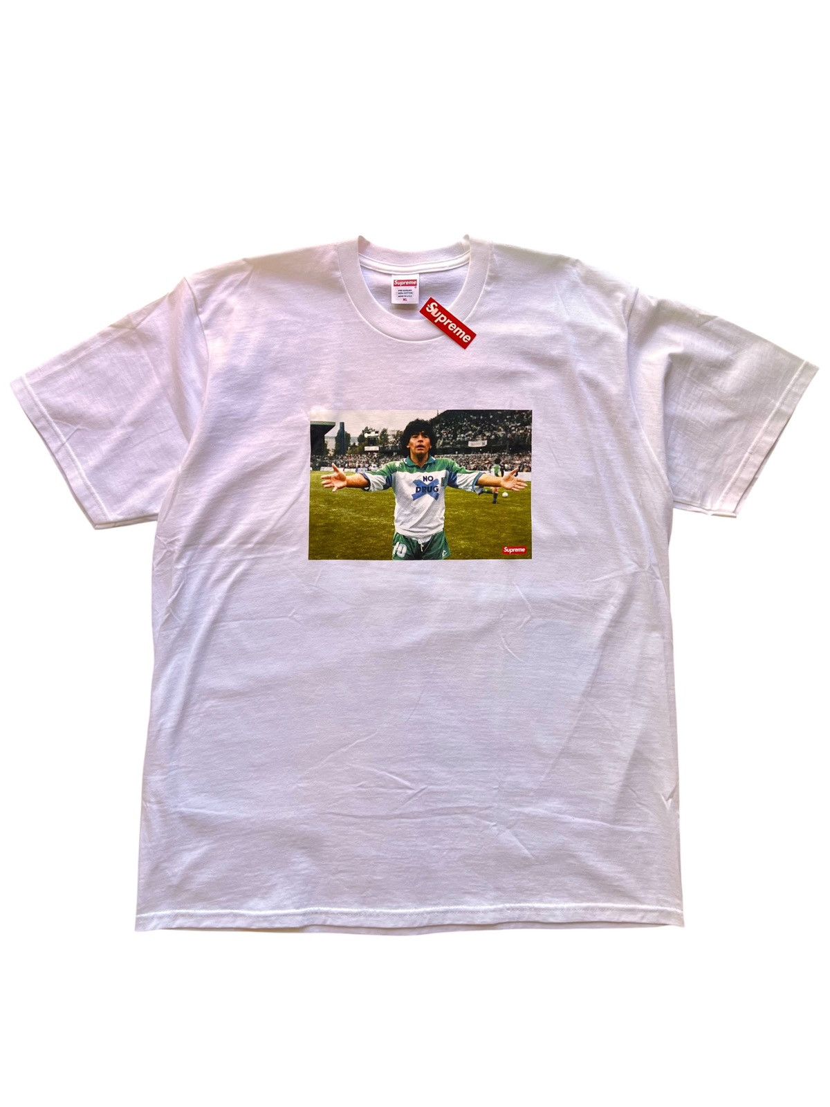 Supreme XL Supreme Maradona Tee white T-shirt football diego drugs Size US XL / EU 56 / 4 - 25 Thumbnail