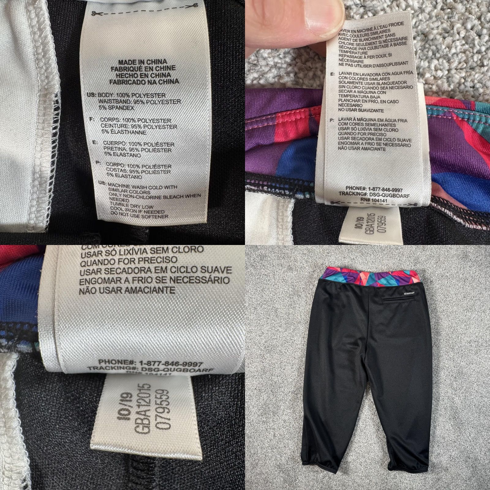Adidas Adidas Capri Pants Womens XL Black AEROREADY Cropped Athletic Running Workout Size 40" / US 18 - 8 Thumbnail