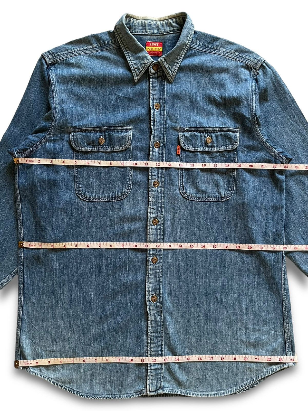 Levi's × Levi's Vintage Clothing SALES🔥Vintage Levis Workwear Orange Tab Denim Button Ups Size US L / EU 52-54 / 3 - 11 Thumbnail
