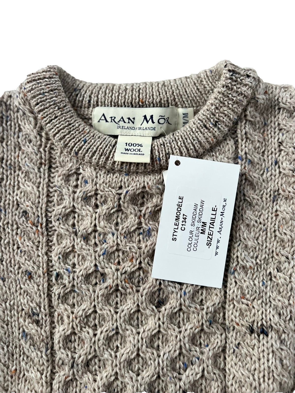 Other Aran Mor Cable Knit Wool Sweater Skiddaw Beige ( M ) Size M / US 6-8 / IT 42-44 - 2 Thumbnail