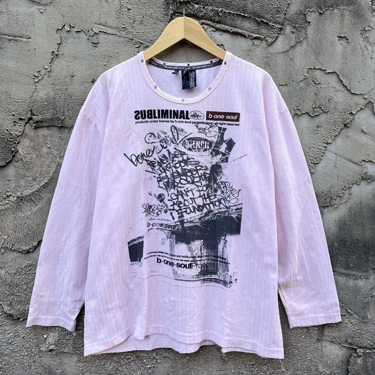 Le Grande Bleu (L.G.B.) Japanese brand B One Soul Y2K Poem Punk Shirt Size US XL / EU 56 / 4 - 2 Thumbnail