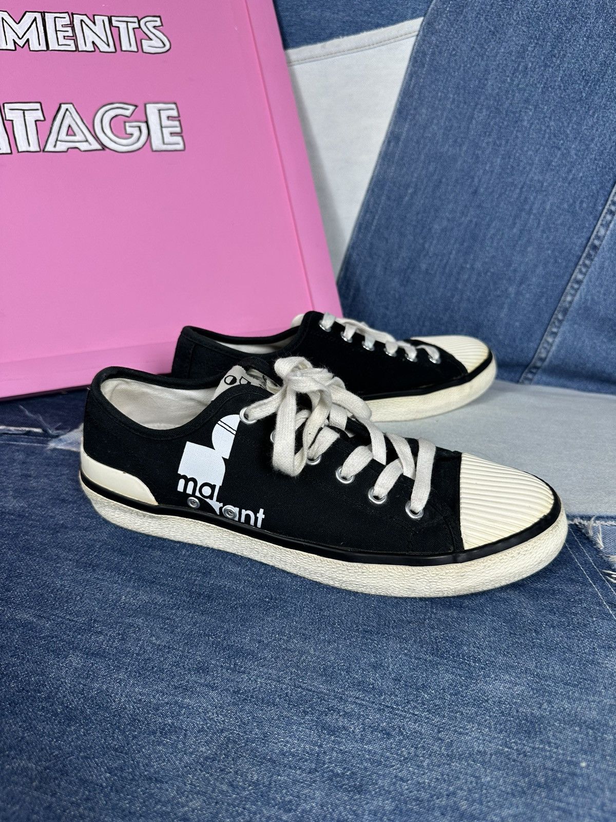Isabel Marant Isabel Marant Binkoo Low Sneakers Canvas Colorblock Pattern Size US 8 / IT 38 - 3 Thumbnail