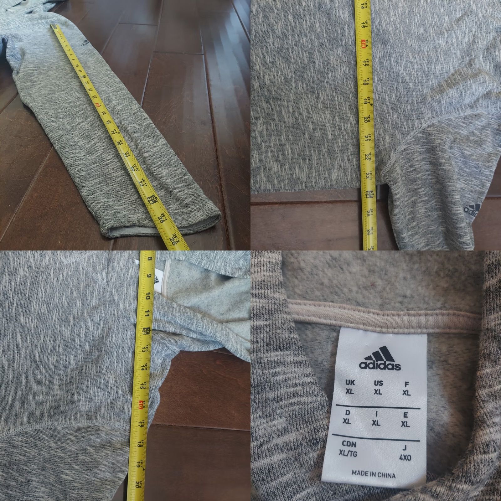 Adidas Adidas Hoodie Sweatshirt Men’s Heather Gray Side Snap Buttons Streetwear XL Size US XL / EU 56 / 4 - 9 Thumbnail