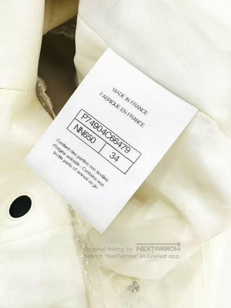 Chanel Chanel 23S beige white lace polki dot leather jacket Size XXS / US 00 / IT 34 - 7 Thumbnail